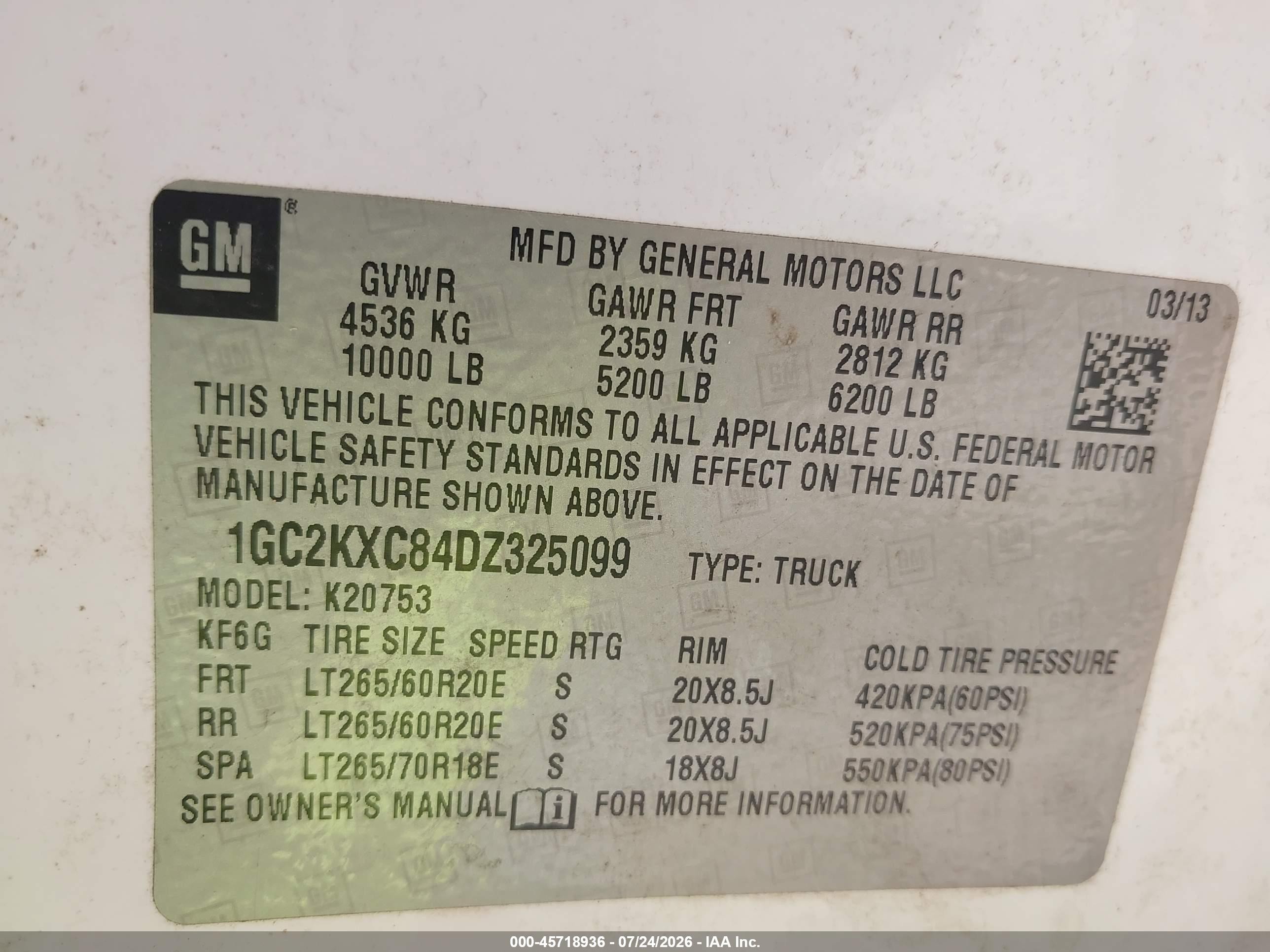 2013 Chevrolet Silverado 2500hd Lt Белый vin: 1GC2KXC84DZ325099