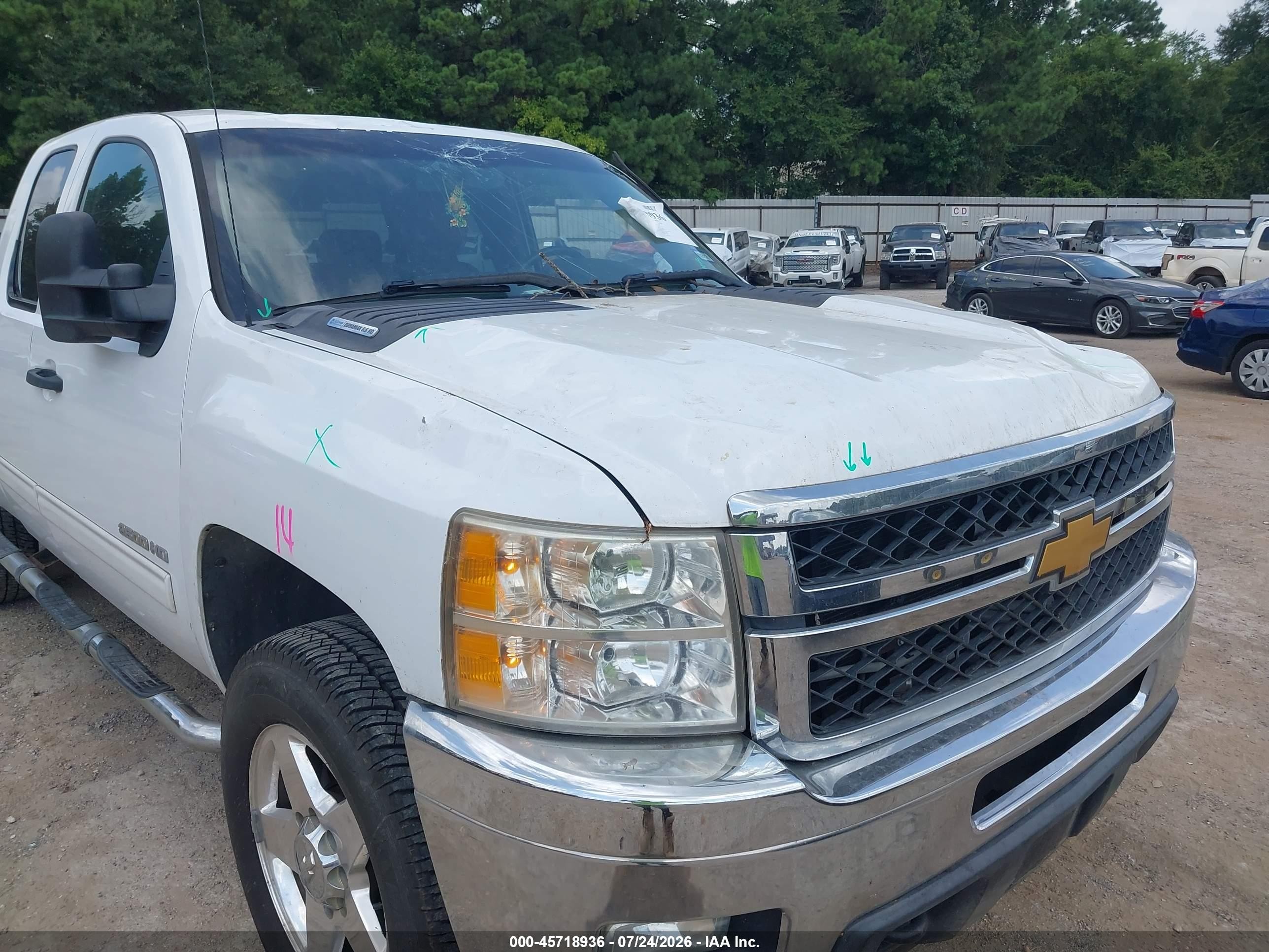 2013 Chevrolet Silverado 2500hd Lt Белый vin: 1GC2KXC84DZ325099