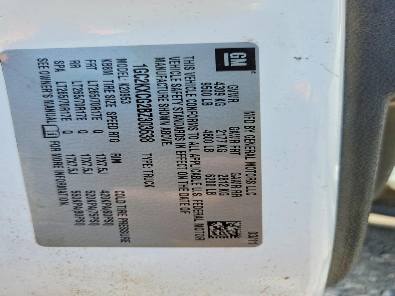 2011 Chevrolet Silverado K2500 Heavy Duty Lt White vin: 1GC2KXCG2BZ303638