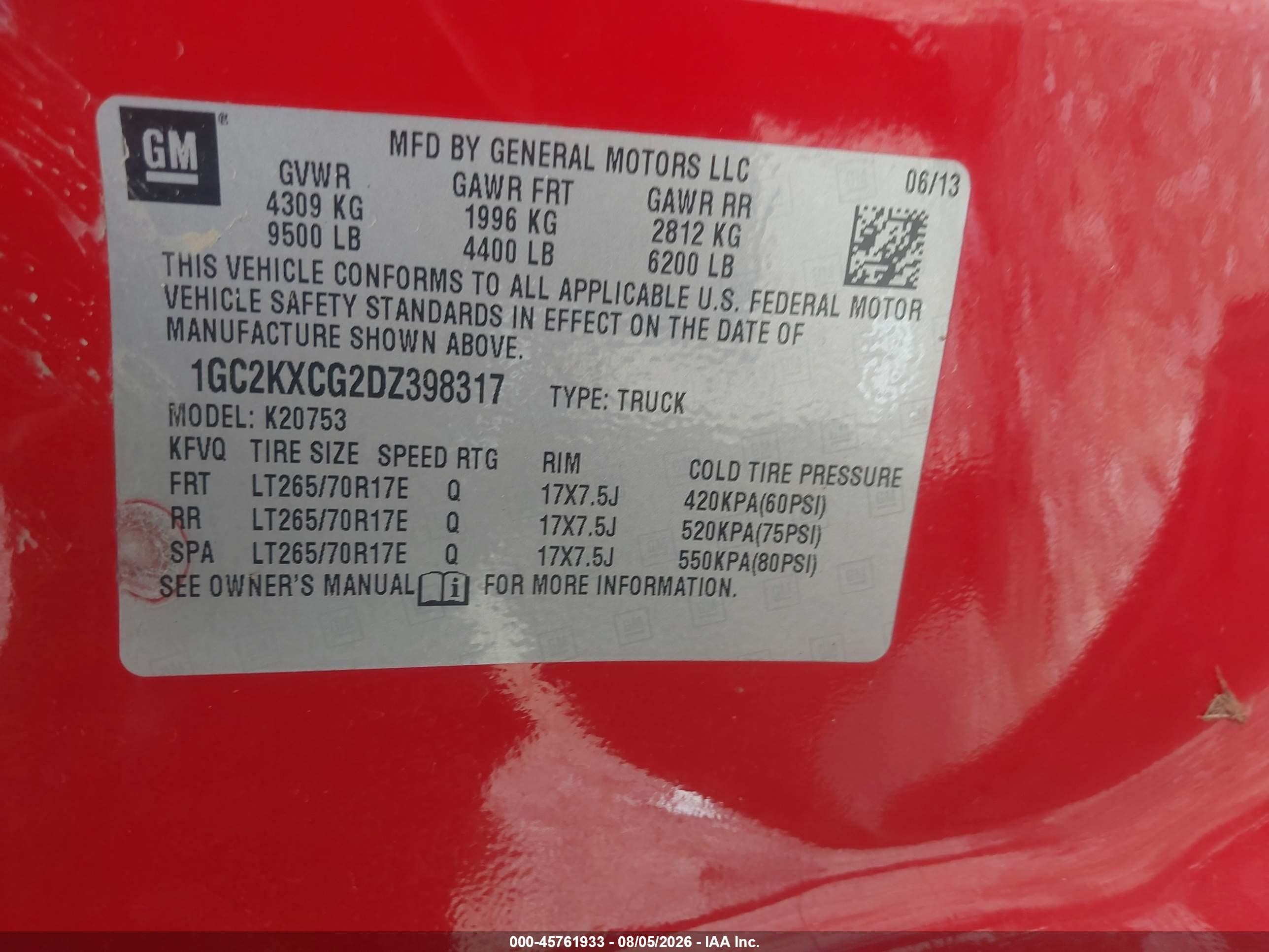 2013 Chevrolet Silverado 2500hd Lt Red vin: 1GC2KXCG2DZ398317