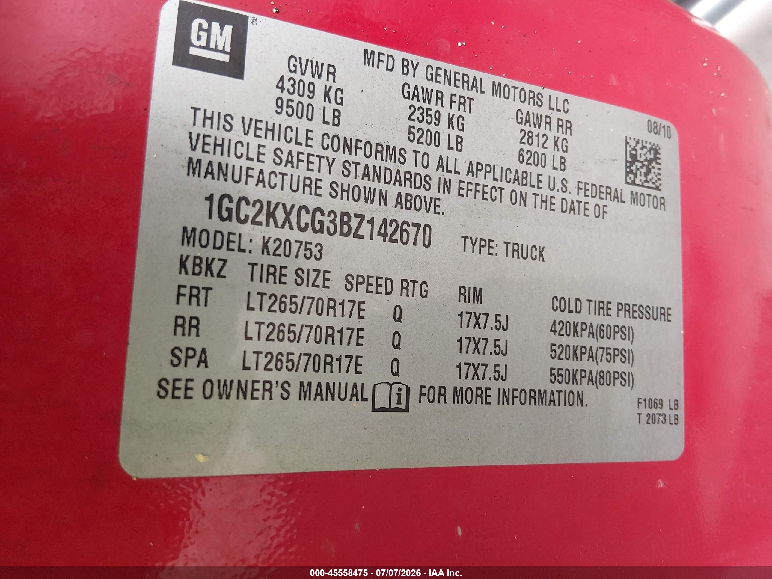 2011 Chevrolet Silverado 2500hd Lt Red vin: 1GC2KXCG3BZ142670