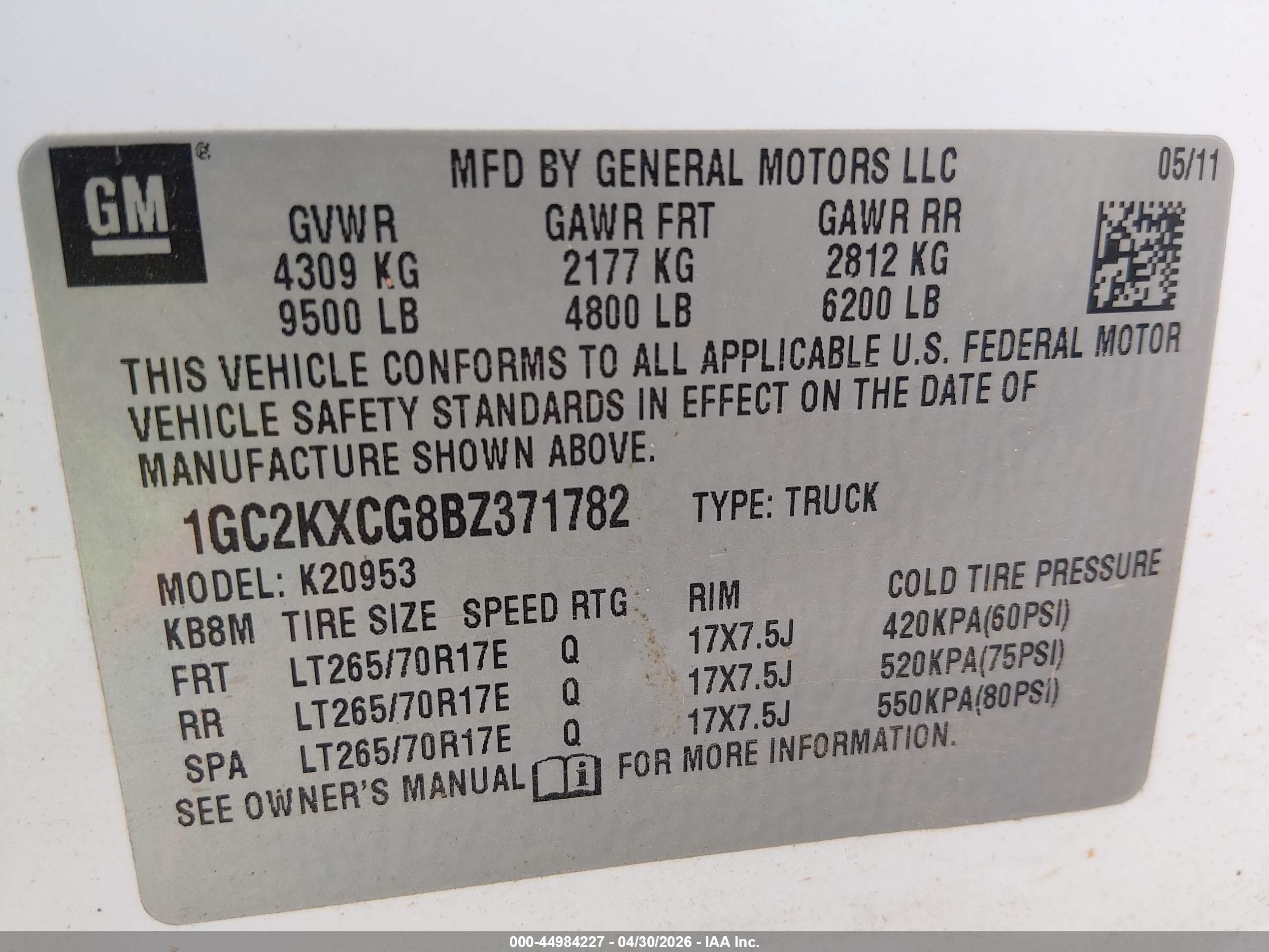 2011 Chevrolet Silverado 2500hd Lt Белый vin: 1GC2KXCG8BZ371782