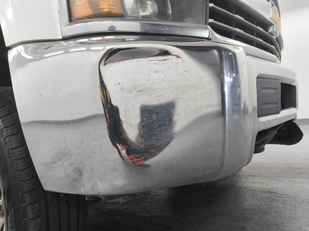 2015 Chevrolet Silverado C3500 White vin: 1GC4CYCG5FF595126 Damage: Front Bumper, Dent(S) W/ Paint Dmg, 7 To 8 Inches