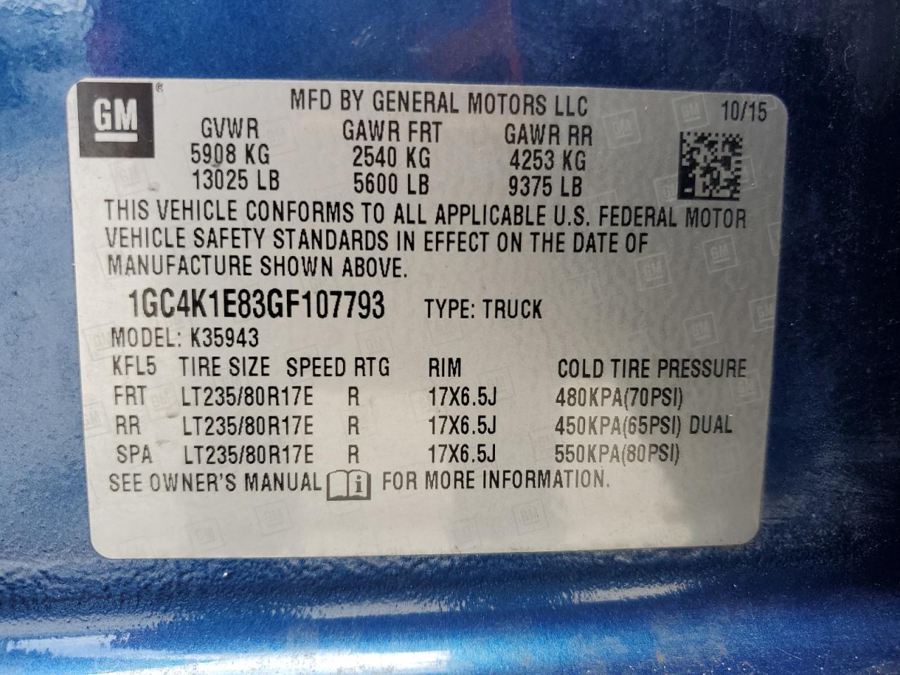 2016 Chevrolet Silverado K3500 High Country   Blue vin: 1GC4K1E83GF107793