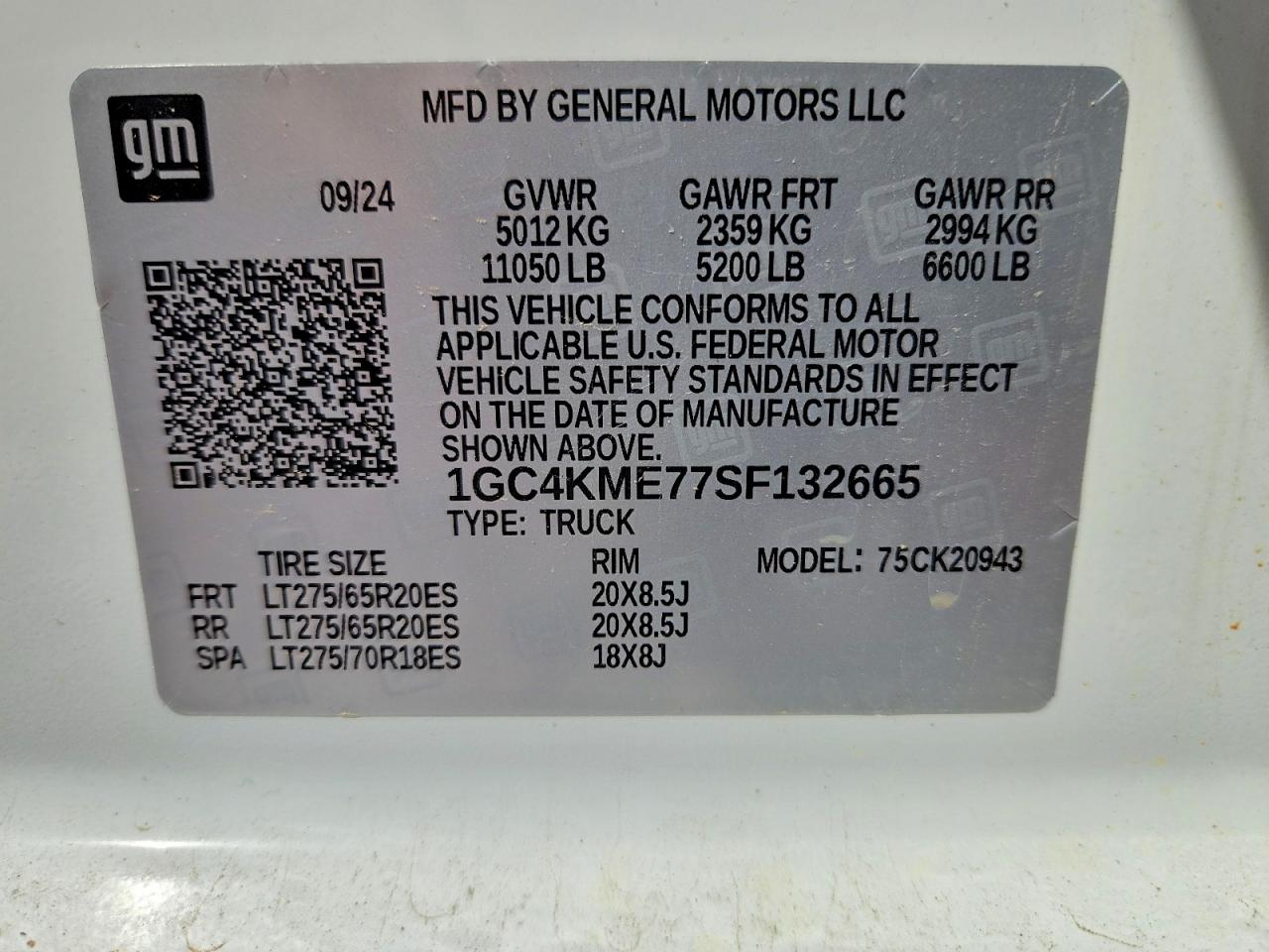 2025 Chevrolet Silverado K2500 Custom White vin: 1GC4KME77SF132665