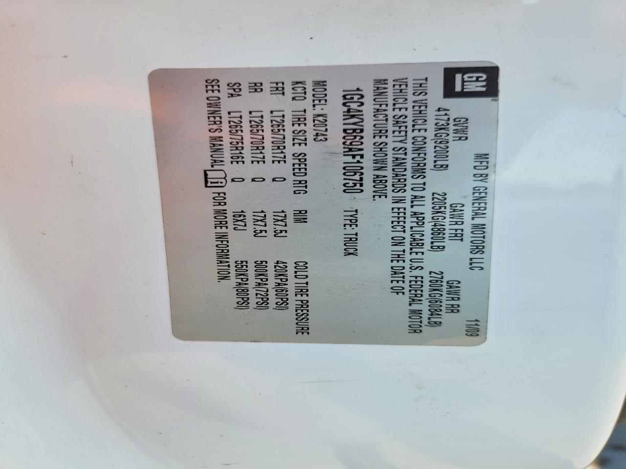 2010 Chevrolet Silverado K2500 Heavy Duty Ltz White vin: 1GC4KYB69AF106750