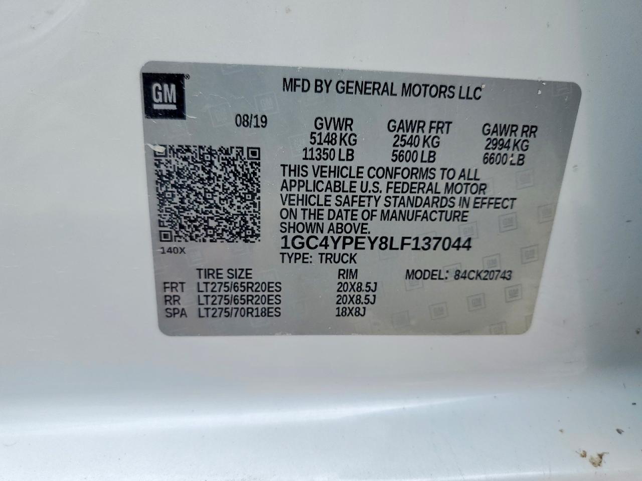 2020 Chevrolet Silverado K2500 Heavy Duty Ltz White vin: 1GC4YPEY8LF137044