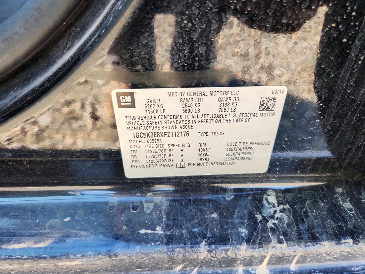 2015 Chevrolet Silverado K3500 Ltz Black vin: 1GC5K0E8XFZ112176