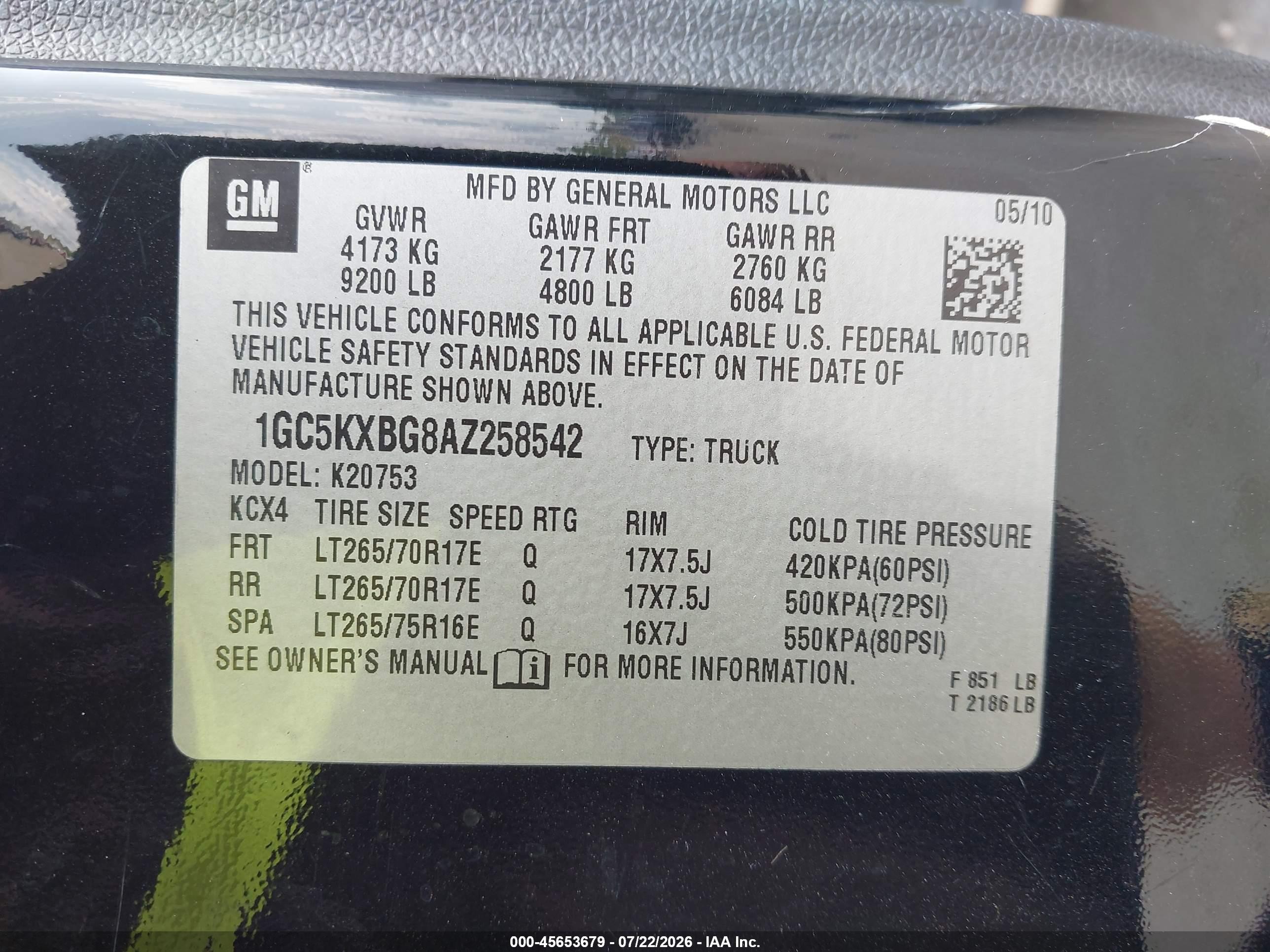 2010 Chevrolet Silverado 2500hd Lt Black vin: 1GC5KXBG8AZ258542