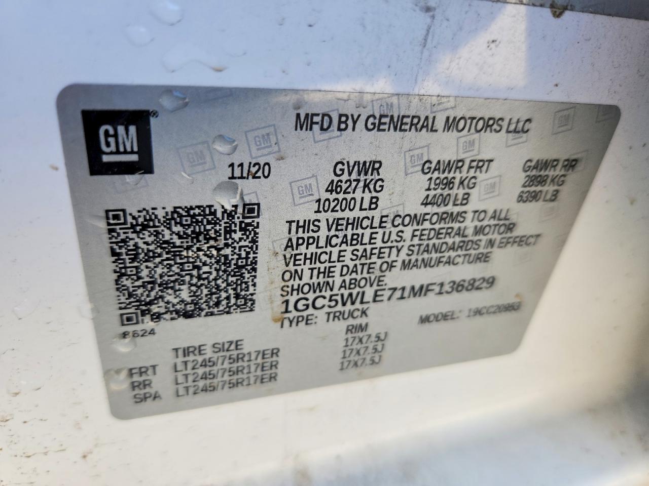 2021 Chevrolet Silverado C2500 Heavy Duty White vin: 1GC5WLE71MF136829