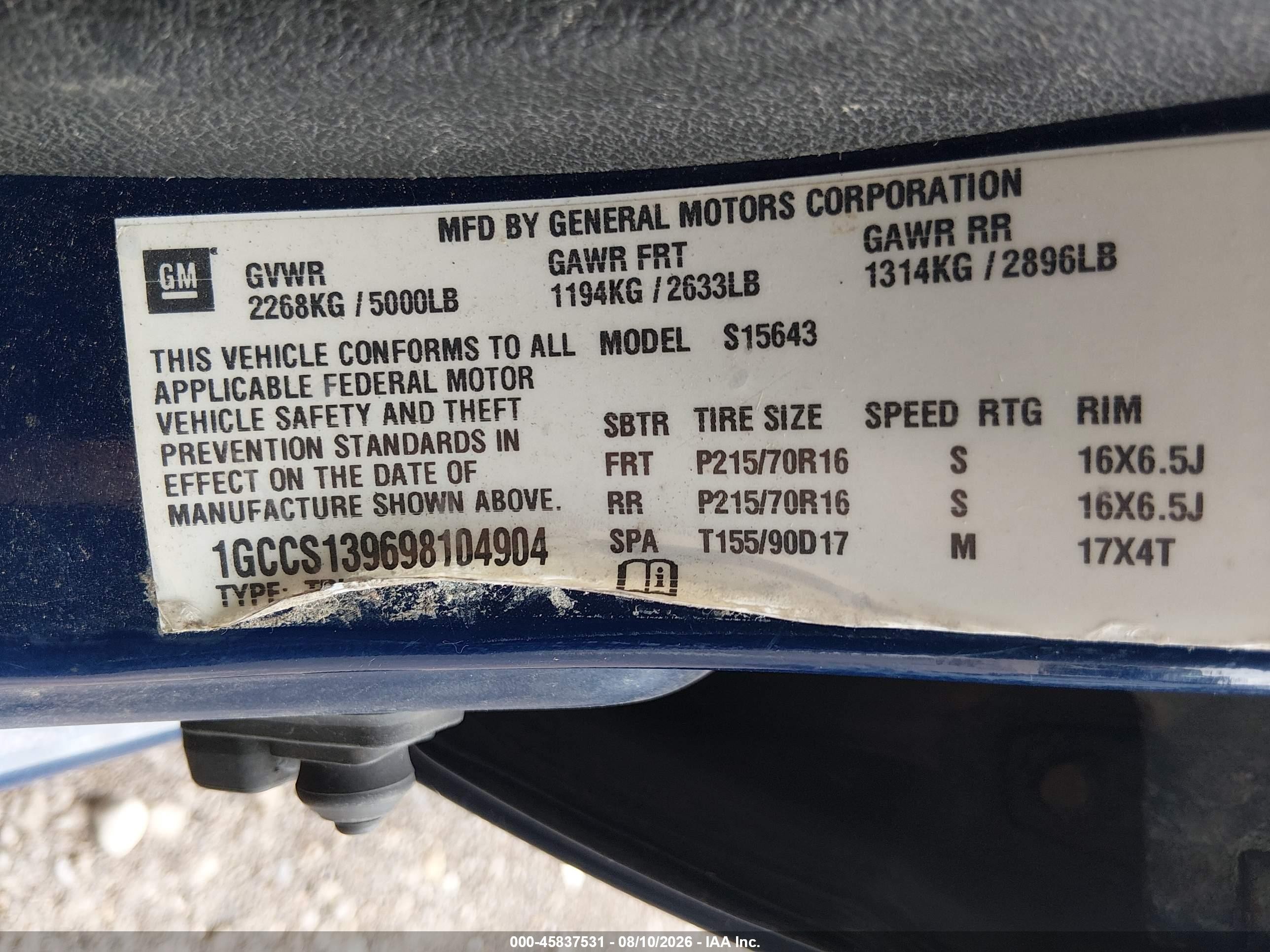 2009 Chevrolet Colorado Lt Blue vin: 1GCCS139698104904