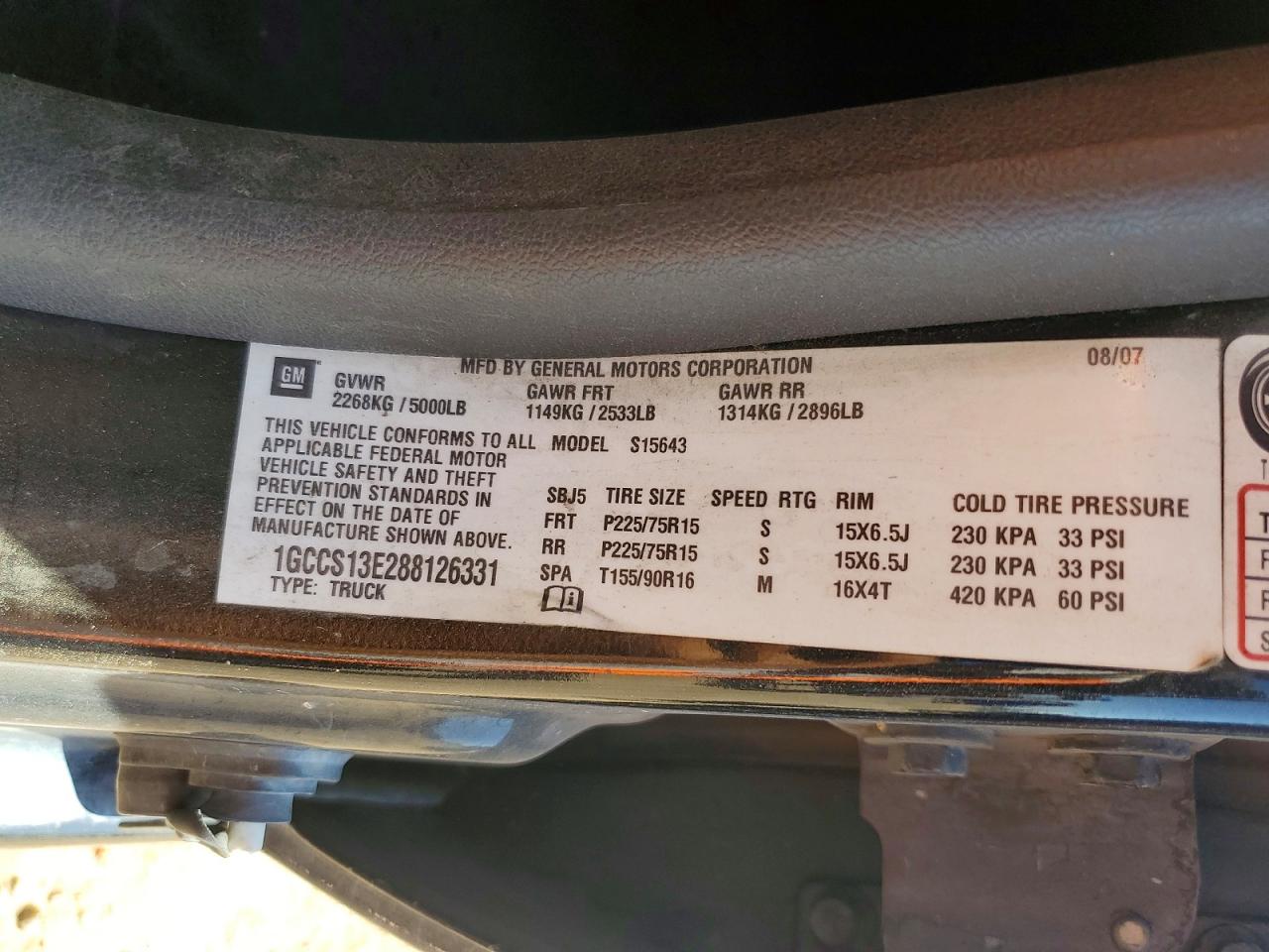 2008 Chevrolet Colorado Черный vin: 1GCCS13E288126331