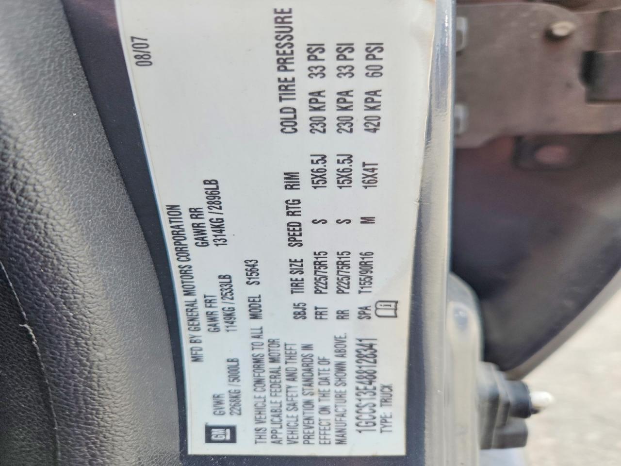 2008 Chevrolet Colorado Gray vin: 1GCCS13E488128341