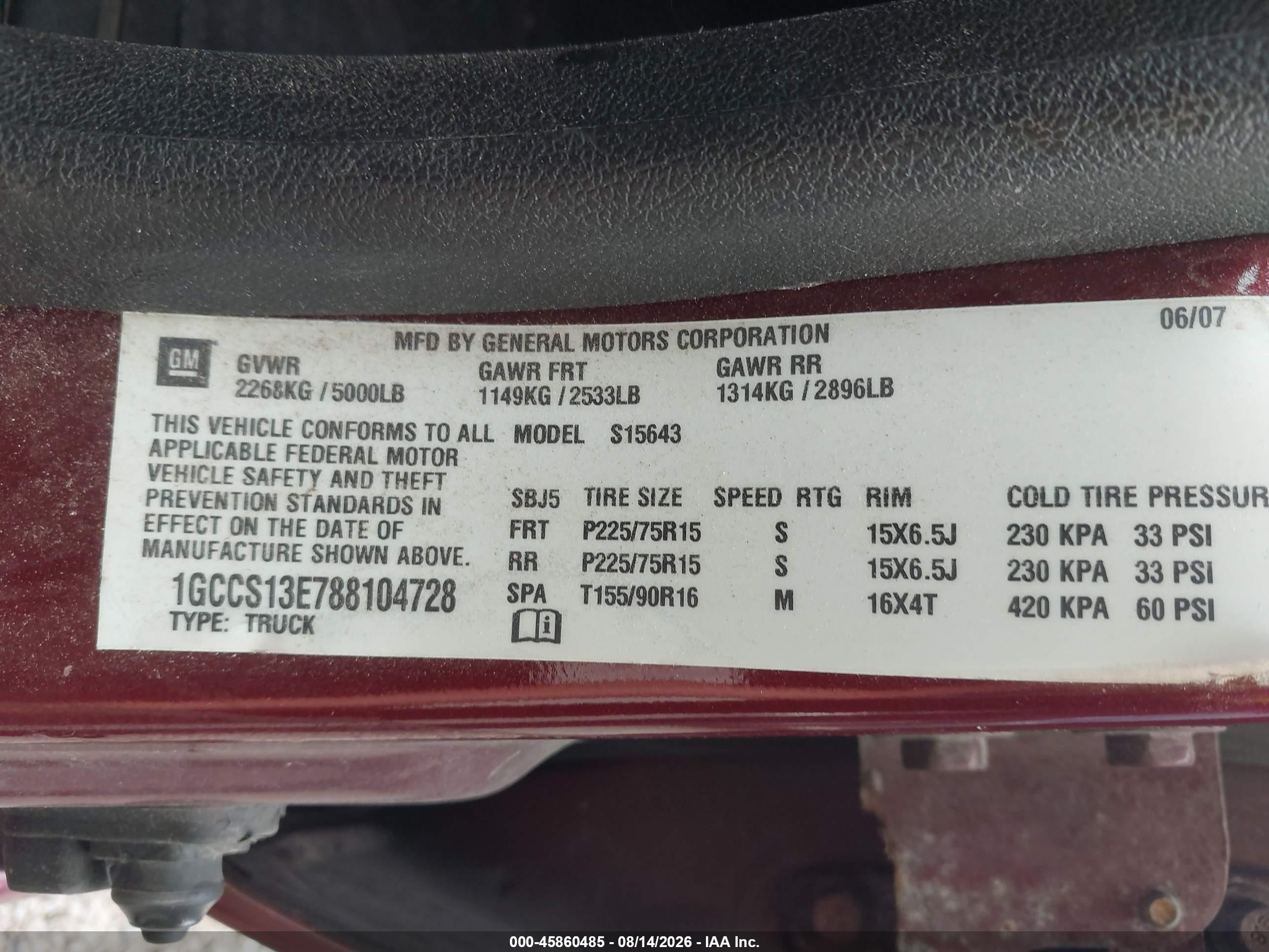 2008 Chevrolet Colorado Lt Красный vin: 1GCCS13E788104728