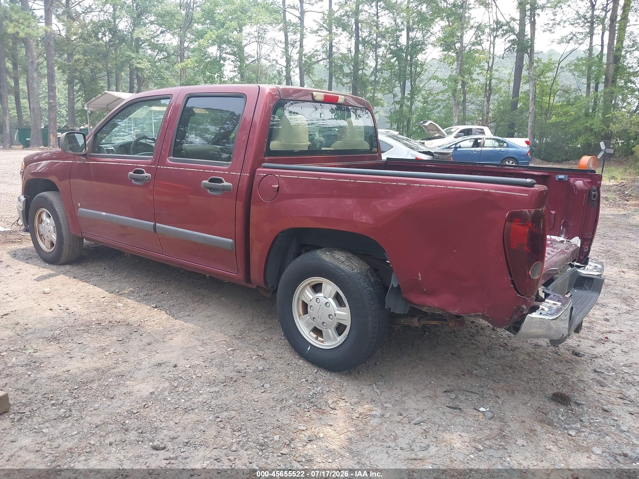2007 Chevrolet Colorado Lt Бордовый vin: 1GCCS13E878231776