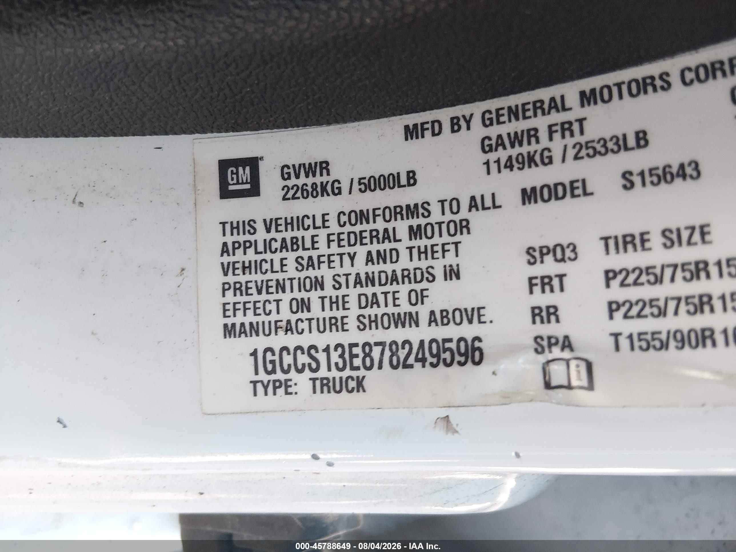 2007 Chevrolet Colorado Lt White vin: 1GCCS13E878249596