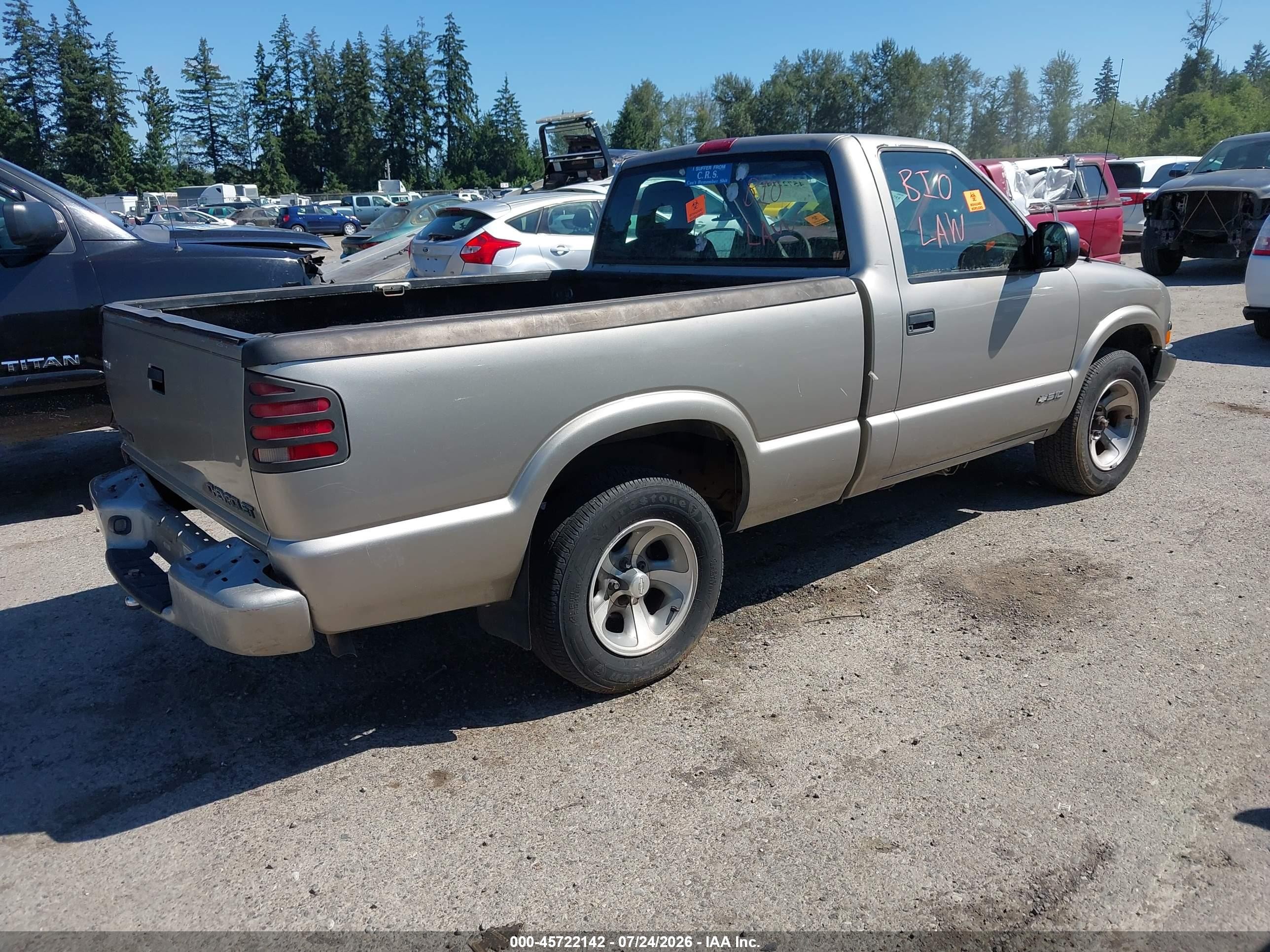 1999 Chevrolet S-10   Tan vin: 1GCCS1444X8198877