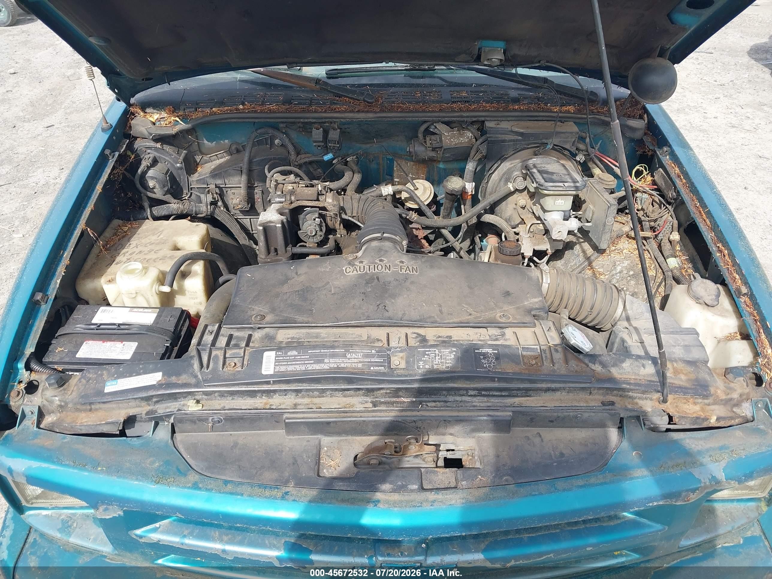 1995 Chevrolet S Truck S10 Green vin: 1GCCS1445S8119712