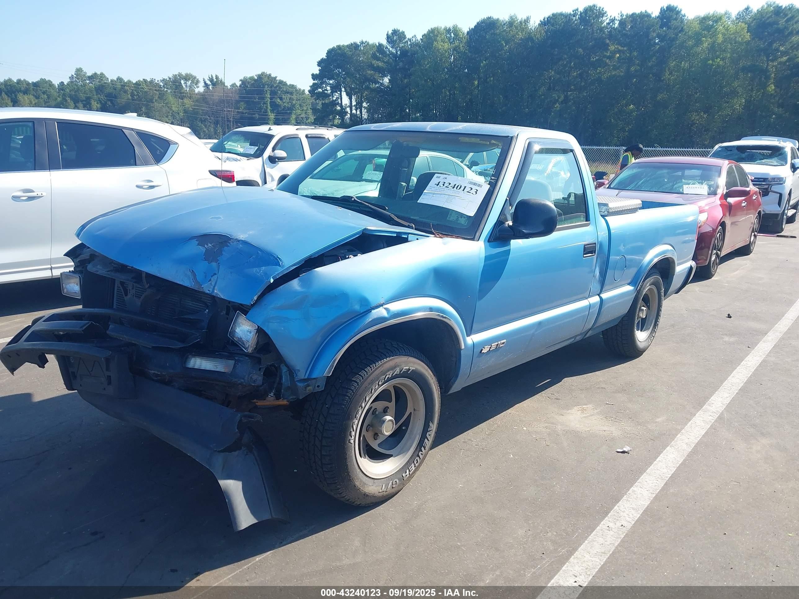 1996 Chevrolet S Truck S10 Light Blue vin: 1GCCS1447TK170911