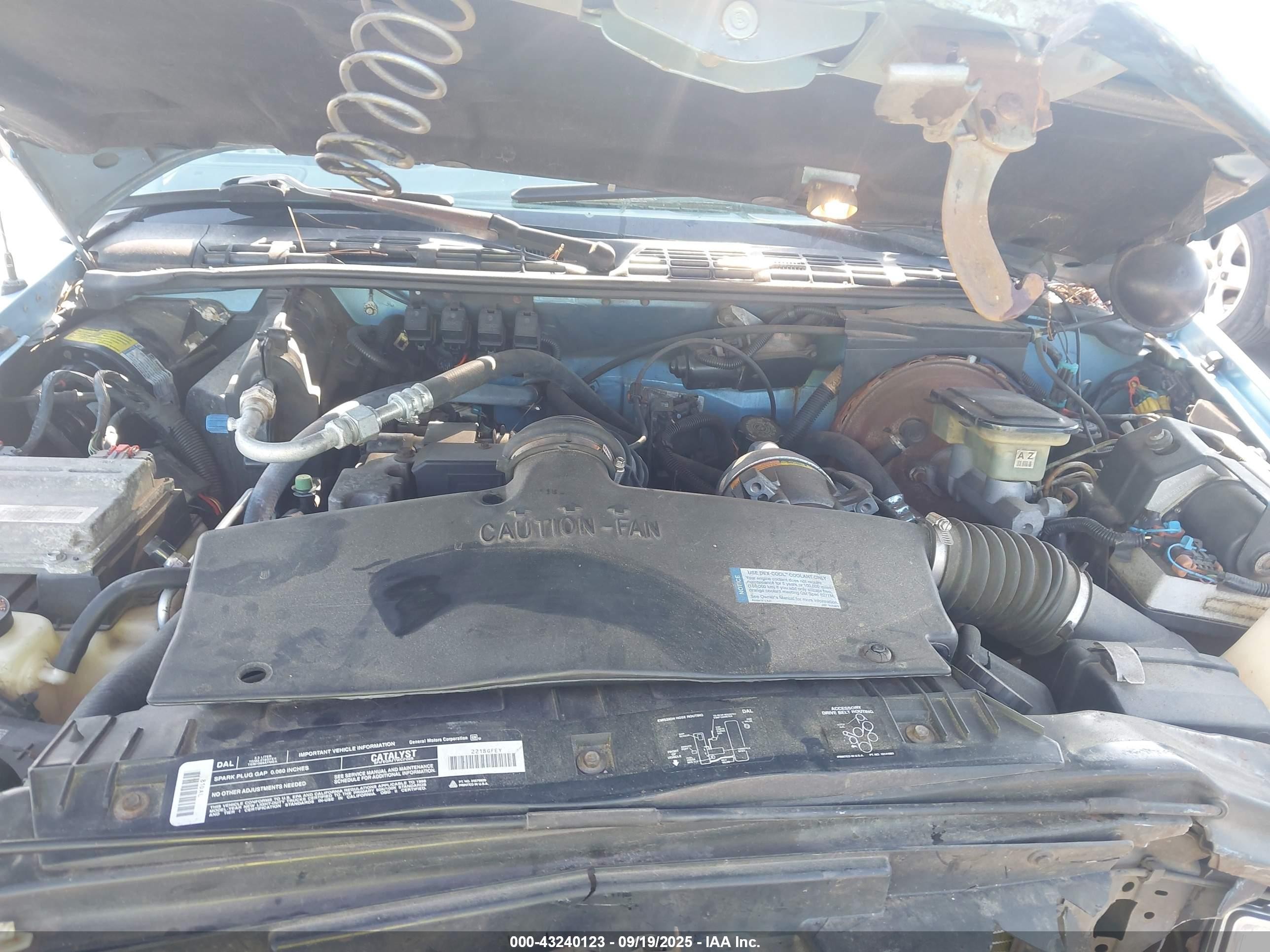 1996 Chevrolet S Truck S10 Light Blue vin: 1GCCS1447TK170911