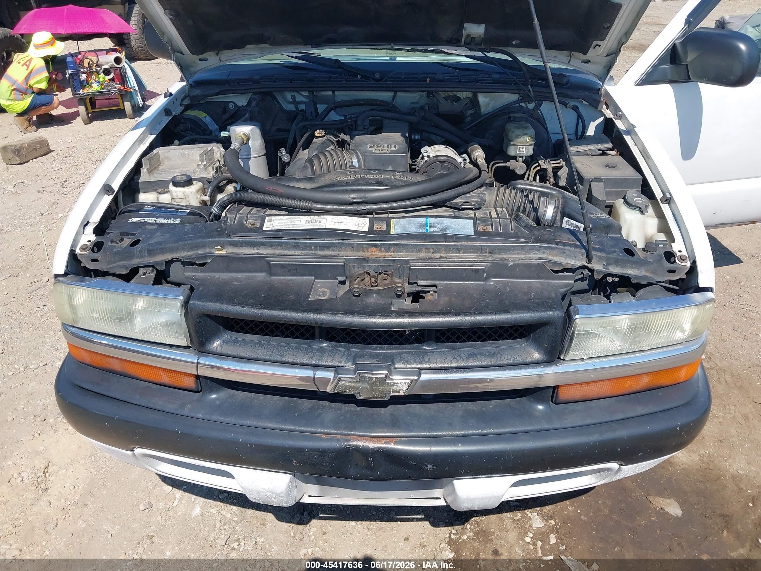 2002 Chevrolet S-10   White vin: 1GCCS145228174319