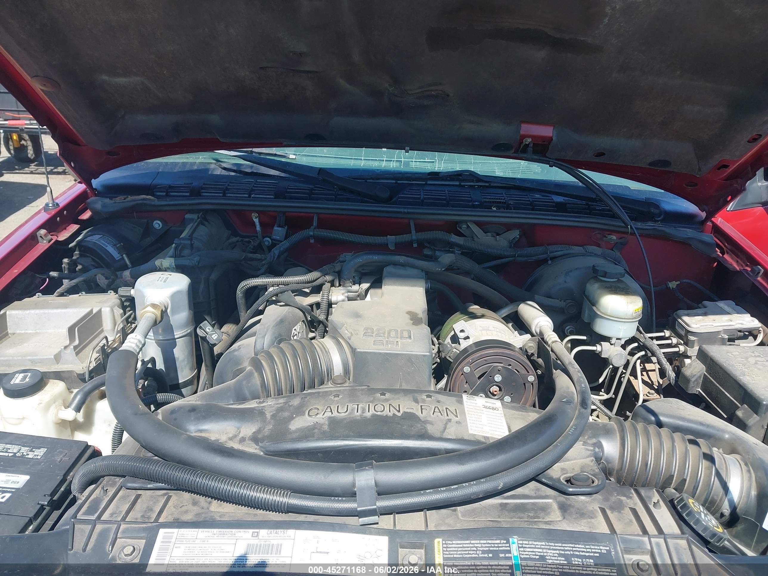 2002 Chevrolet S-10   Красный vin: 1GCCS145228242716