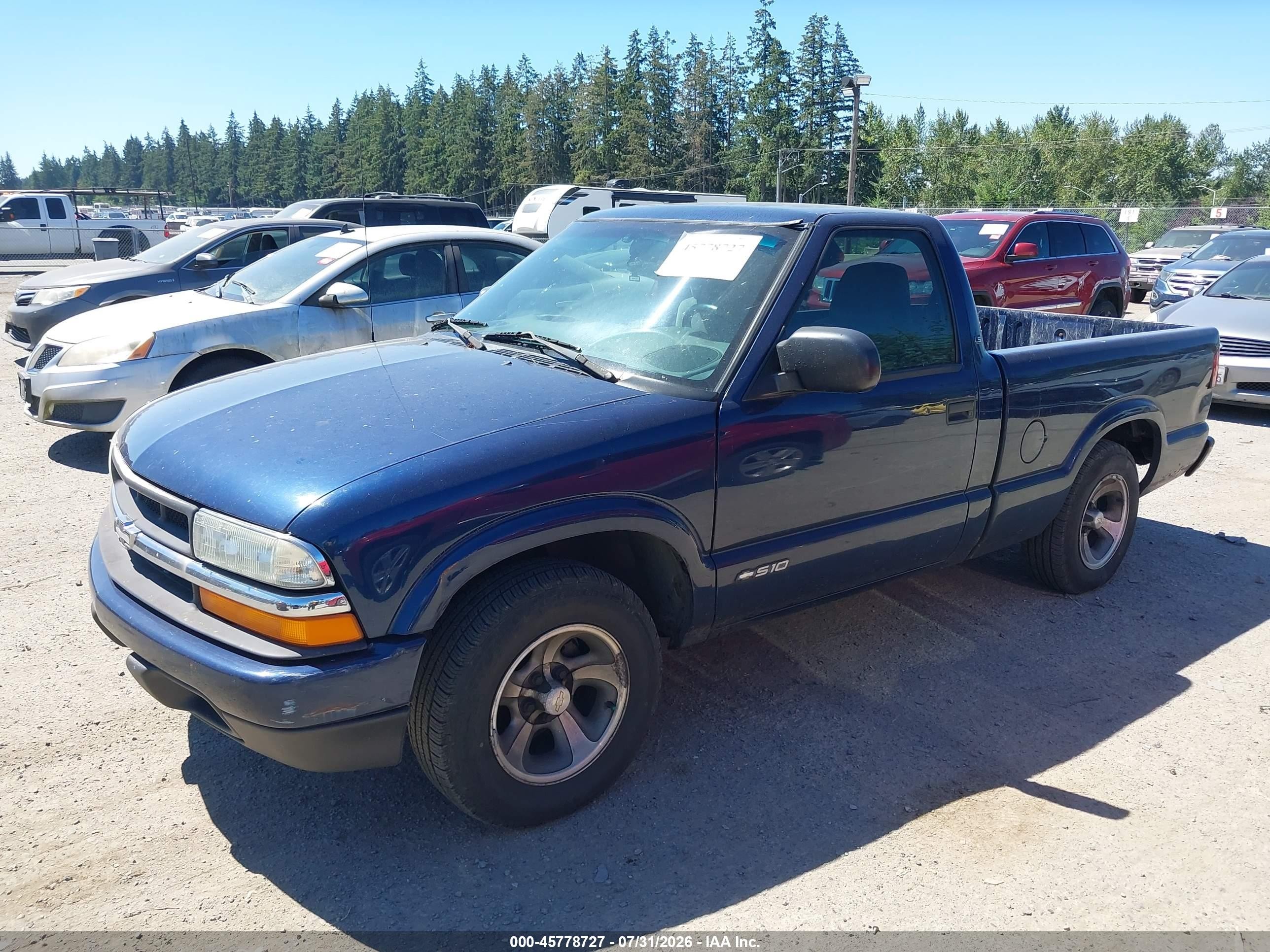 2002 Chevrolet S-10 Ls Dark Blue vin: 1GCCS145628104466