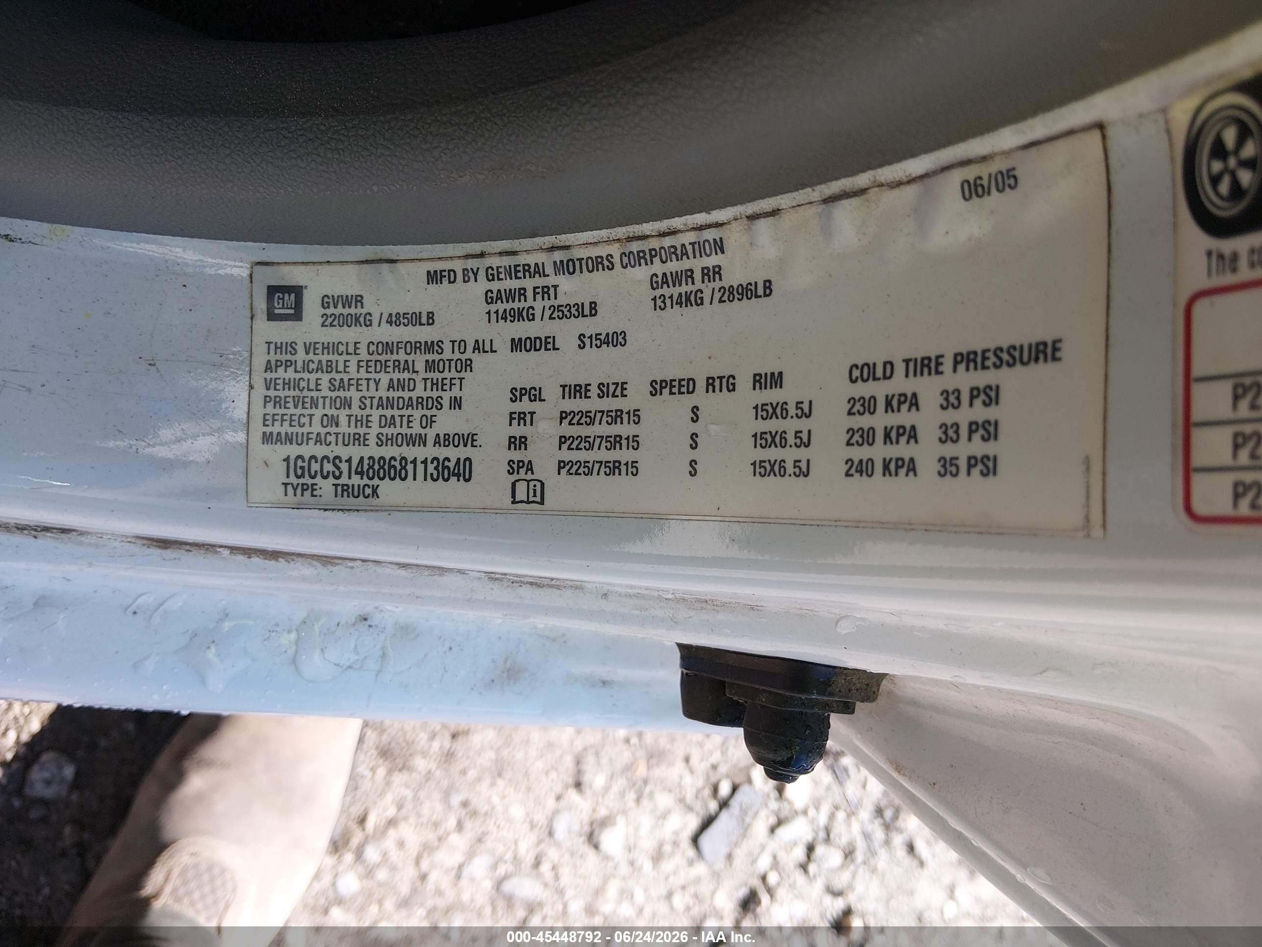 2006 Chevrolet Colorado Ls White vin: 1GCCS148868113640