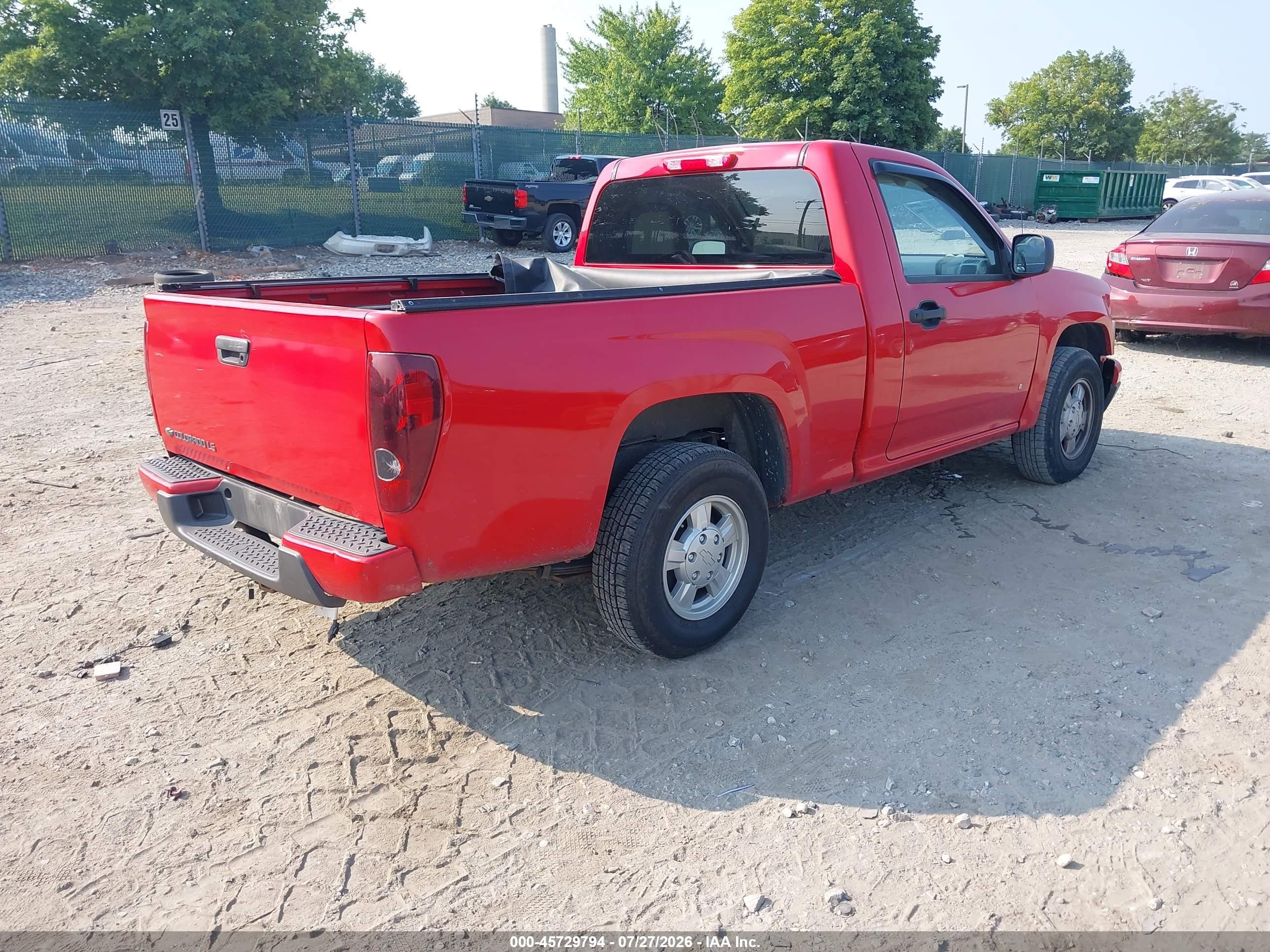 2007 Chevrolet Colorado Ls Red vin: 1GCCS149678152706