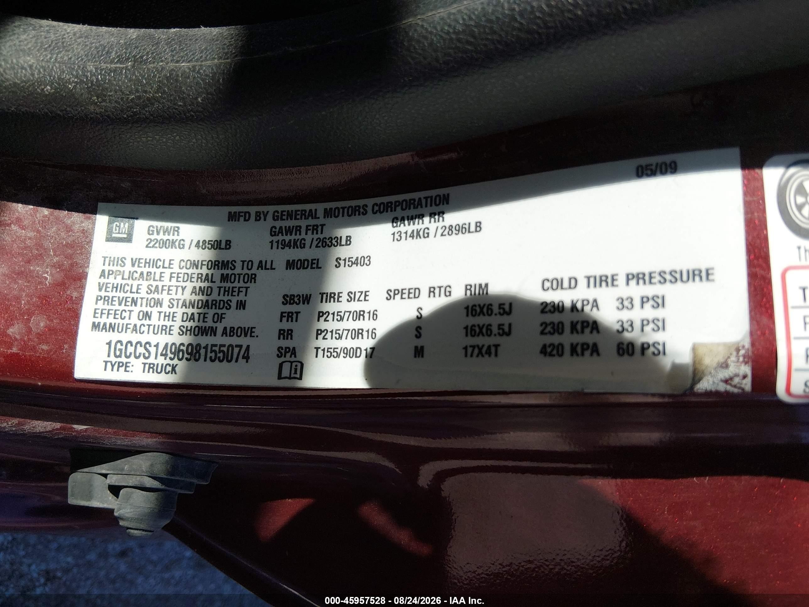 2009 Chevrolet Colorado Lt Maroon vin: 1GCCS149698155074