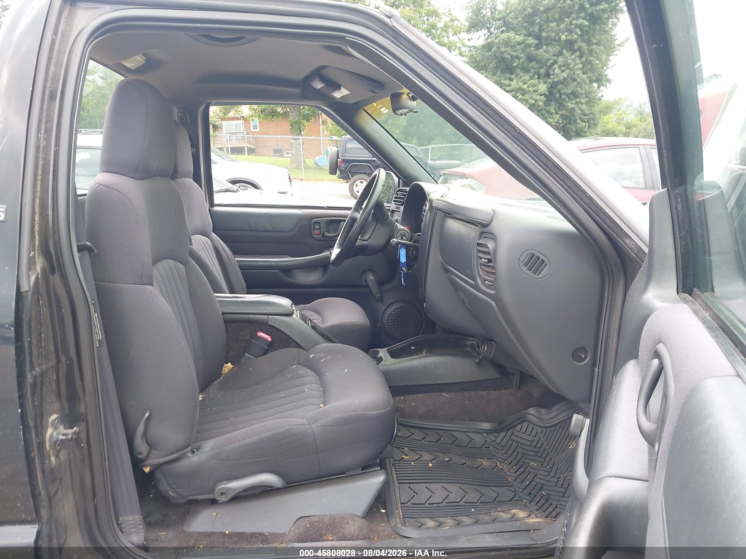 2003 Chevrolet S-10 Ls Black vin: 1GCCS14HX38175004