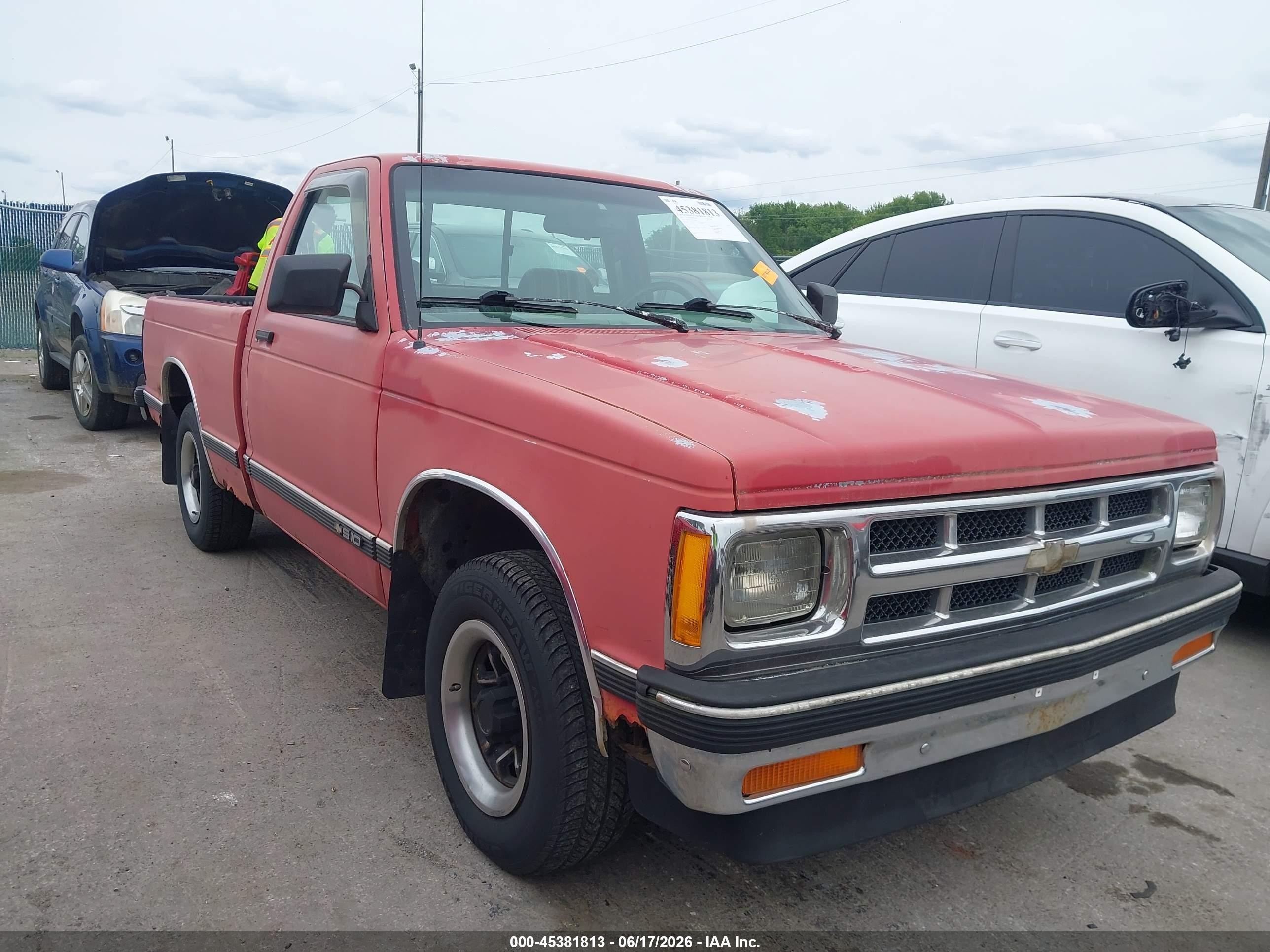 1993 Chevrolet S Truck S10 Red vin: 1GCCS14R6P8132021