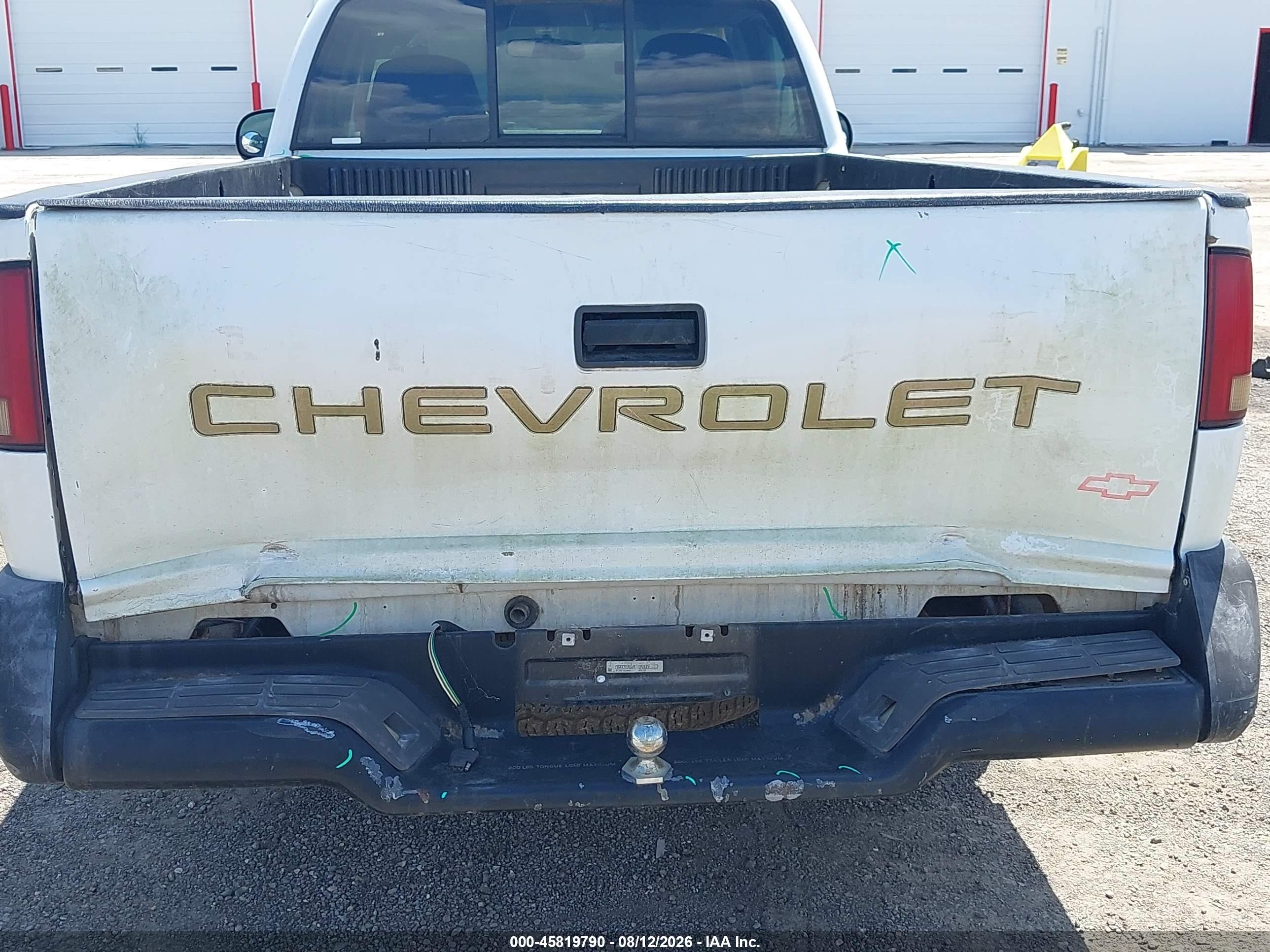 1997 Chevrolet S-10 Fleetside White vin: 1GCCS14X7V8190179