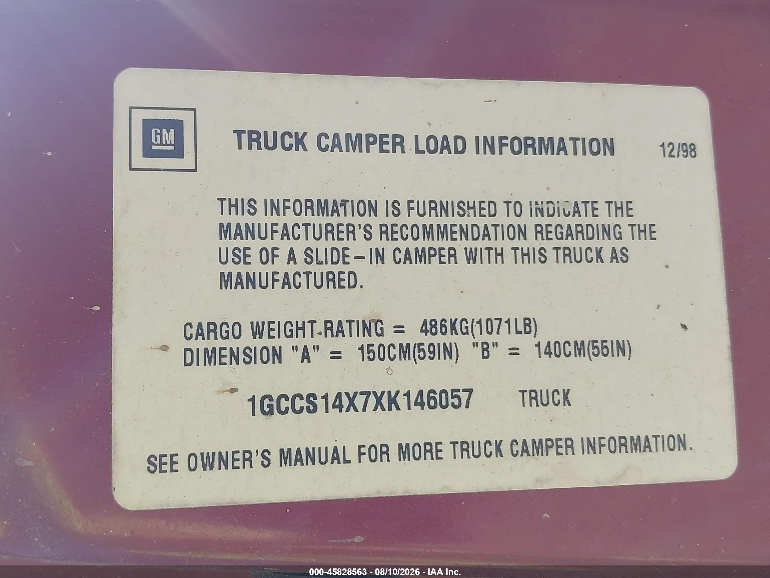 1999 Chevrolet S-10 Ls Темно-бордовый vin: 1GCCS14X7XK146057