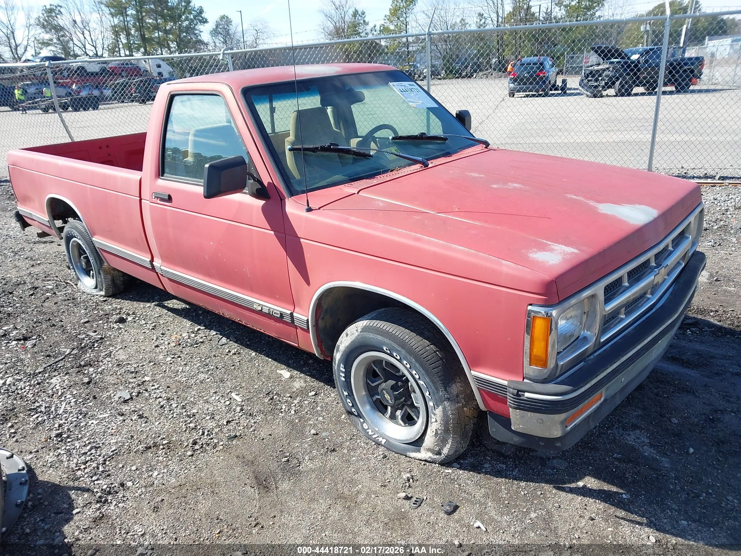 1993 Chevrolet S Truck S10 Red vin: 1GCCS14Z9P0166520