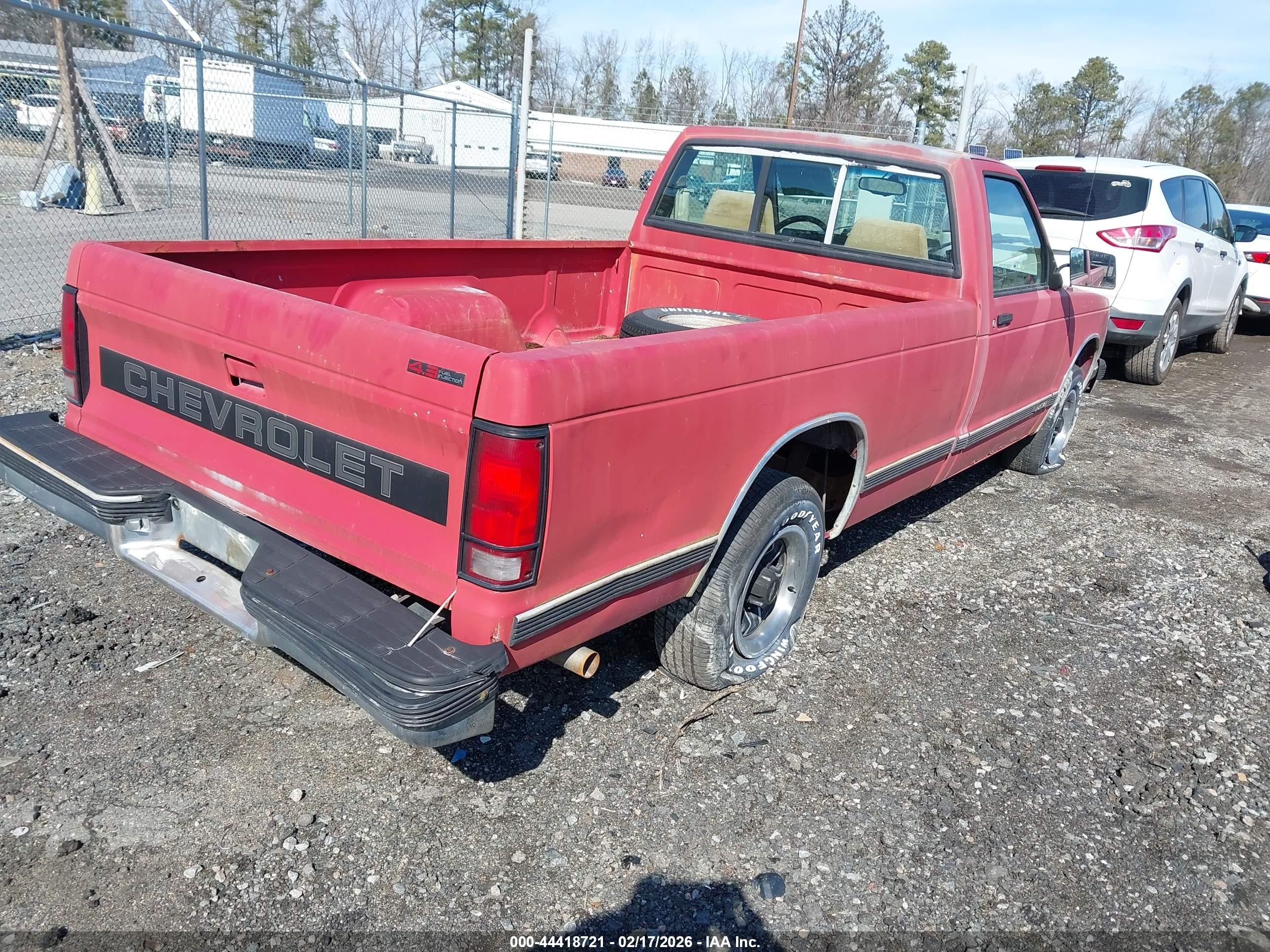 1993 Chevrolet S Truck S10 Red vin: 1GCCS14Z9P0166520