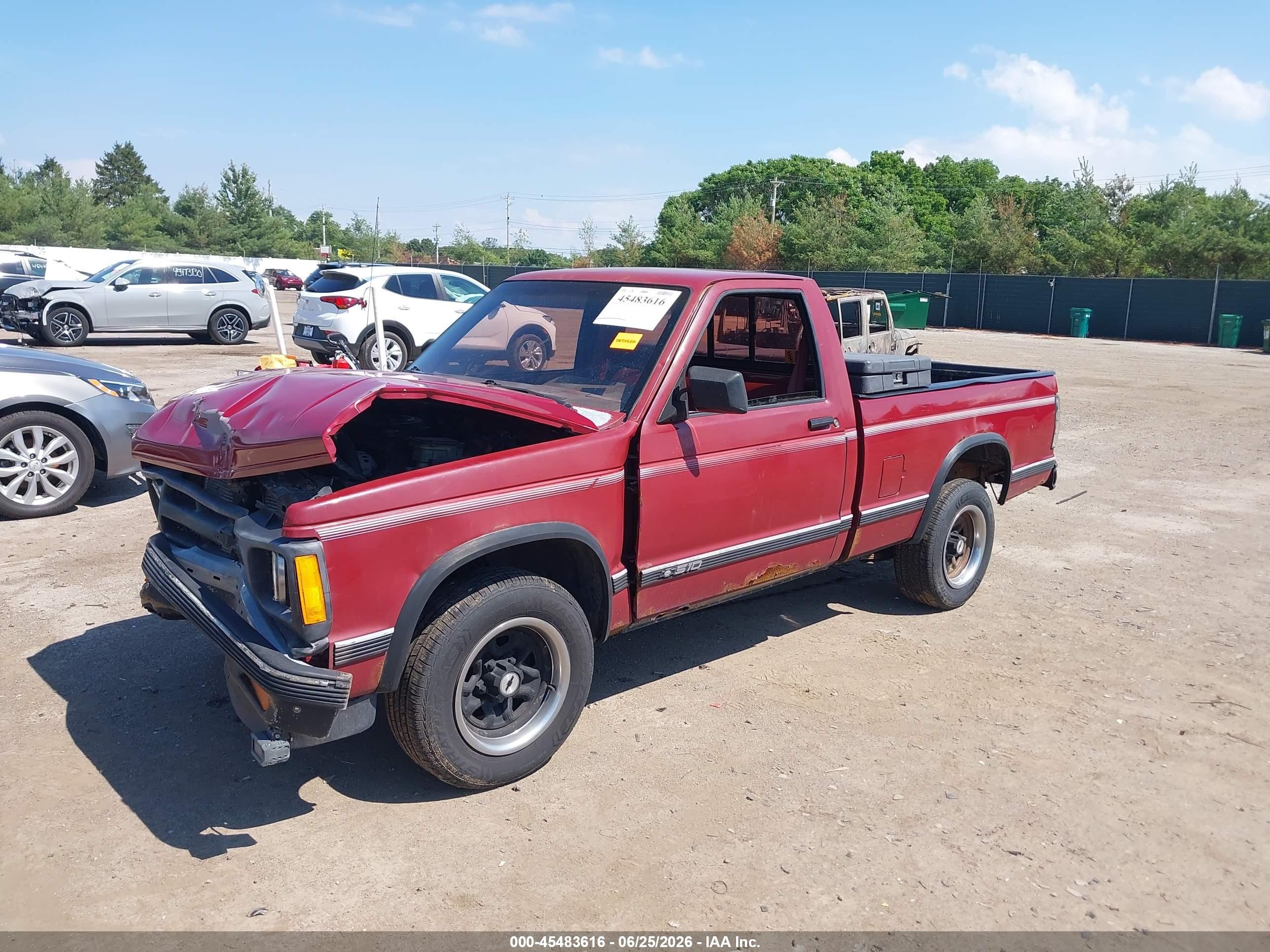 1991 Chevrolet S Truck S10 Red vin: 1GCCS14ZXM2115964