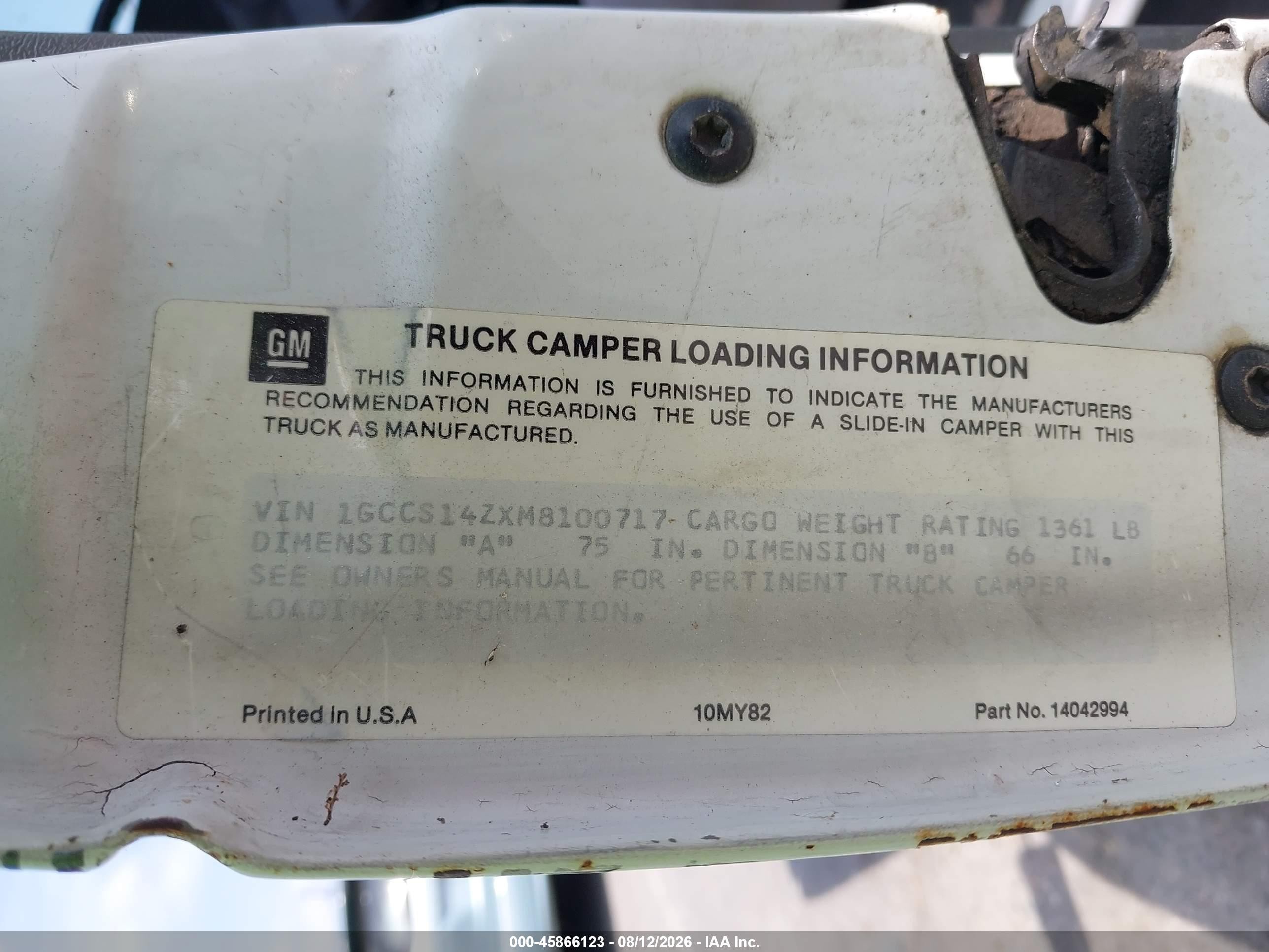 1991 Chevrolet S Truck S10 White vin: 1GCCS14ZXM8100717