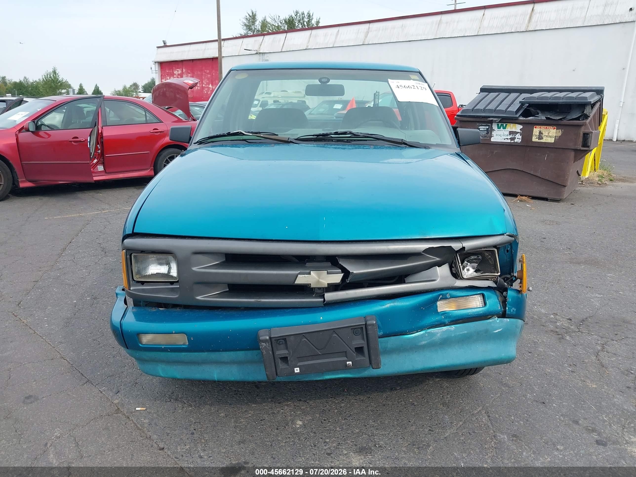 1995 Chevrolet S Truck S10 Turquoise vin: 1GCCS1941S8145555