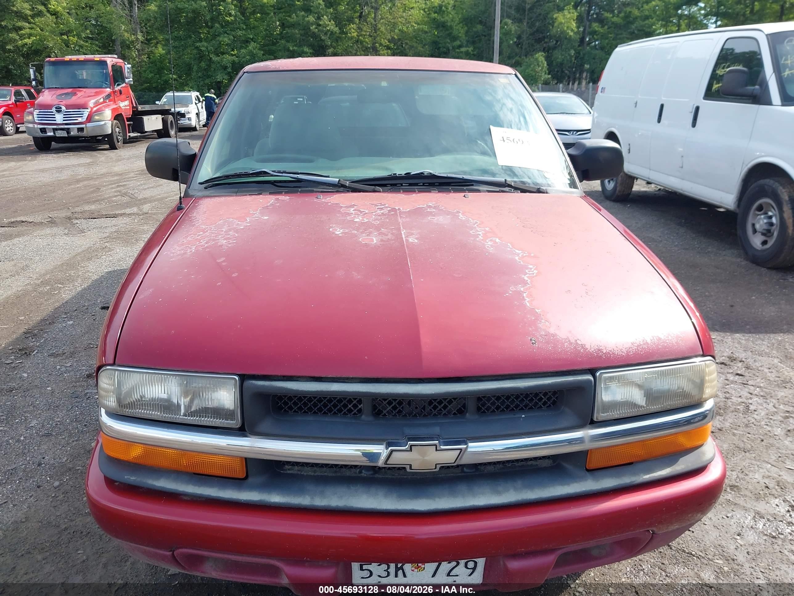 1999 Chevrolet S-10 Ls Red vin: 1GCCS1942XK119945