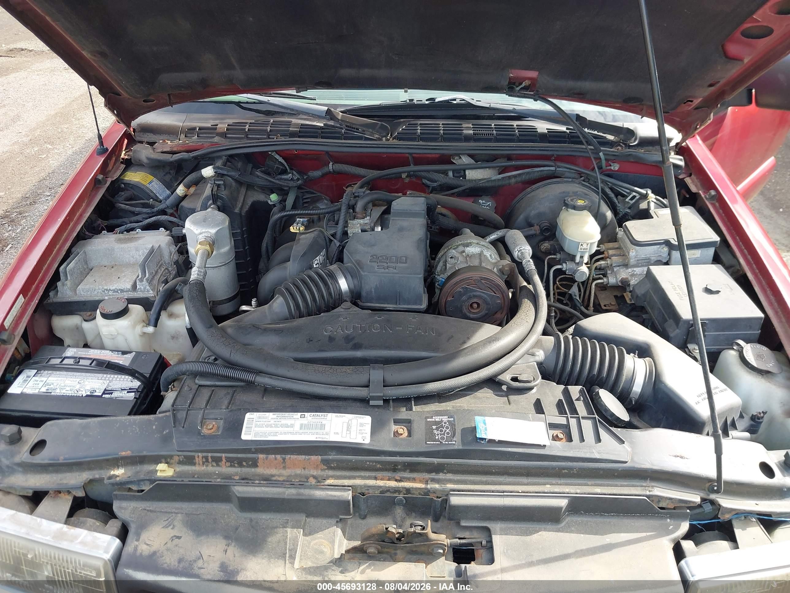 1999 Chevrolet S-10 Ls Red vin: 1GCCS1942XK119945