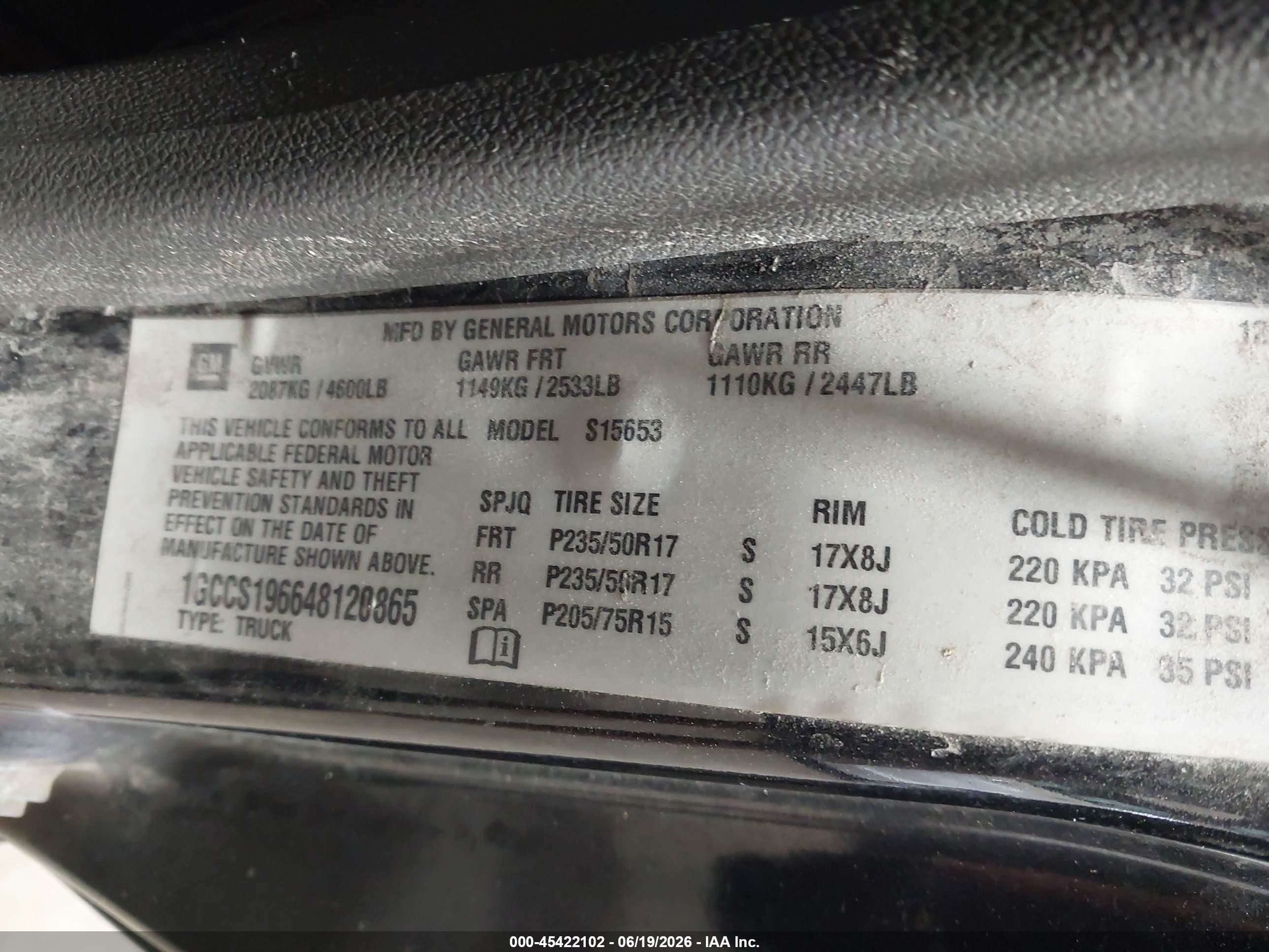 2004 Chevrolet Colorado Ls Black vin: 1GCCS196648120865