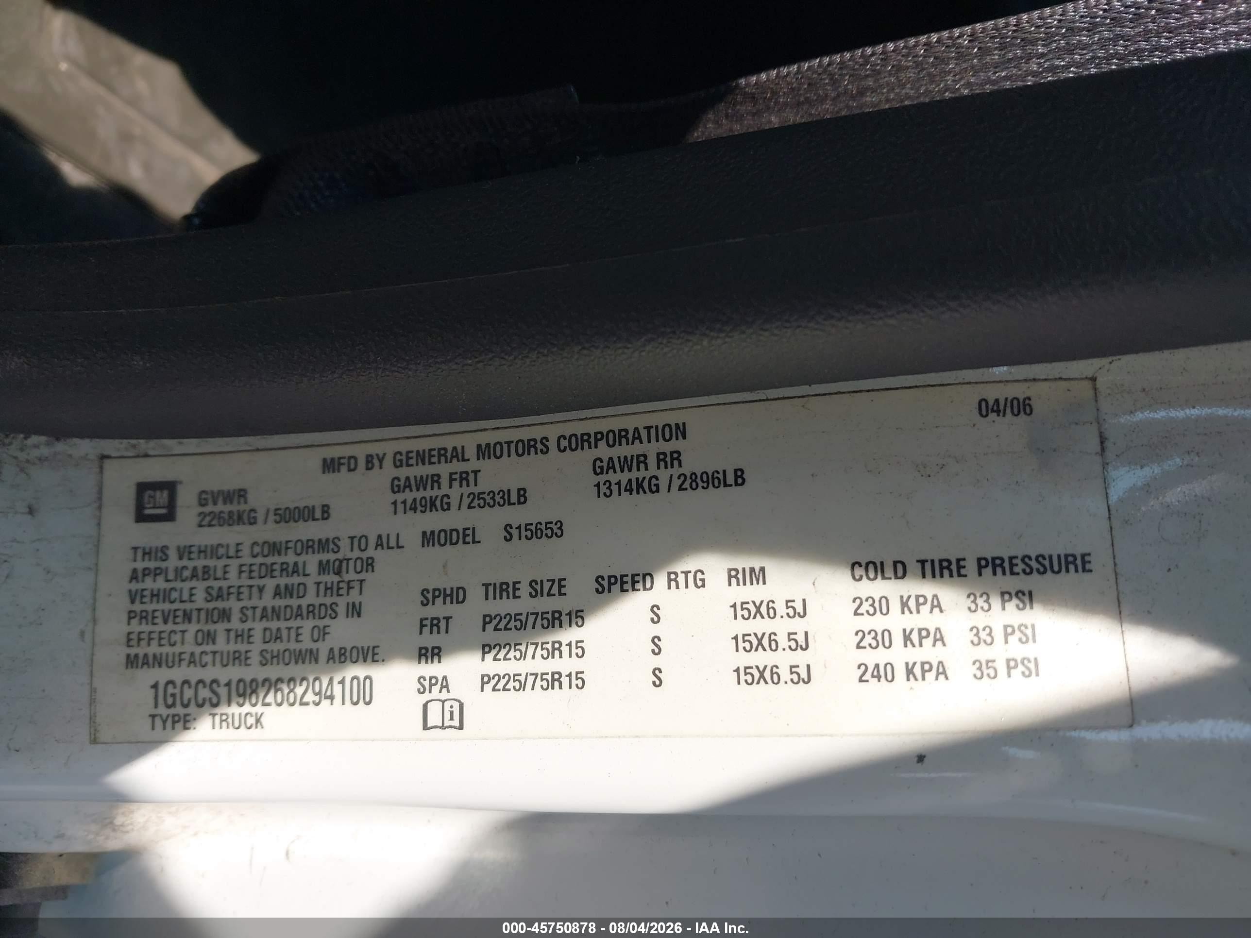 2006 Chevrolet Colorado Lt White vin: 1GCCS198268294100