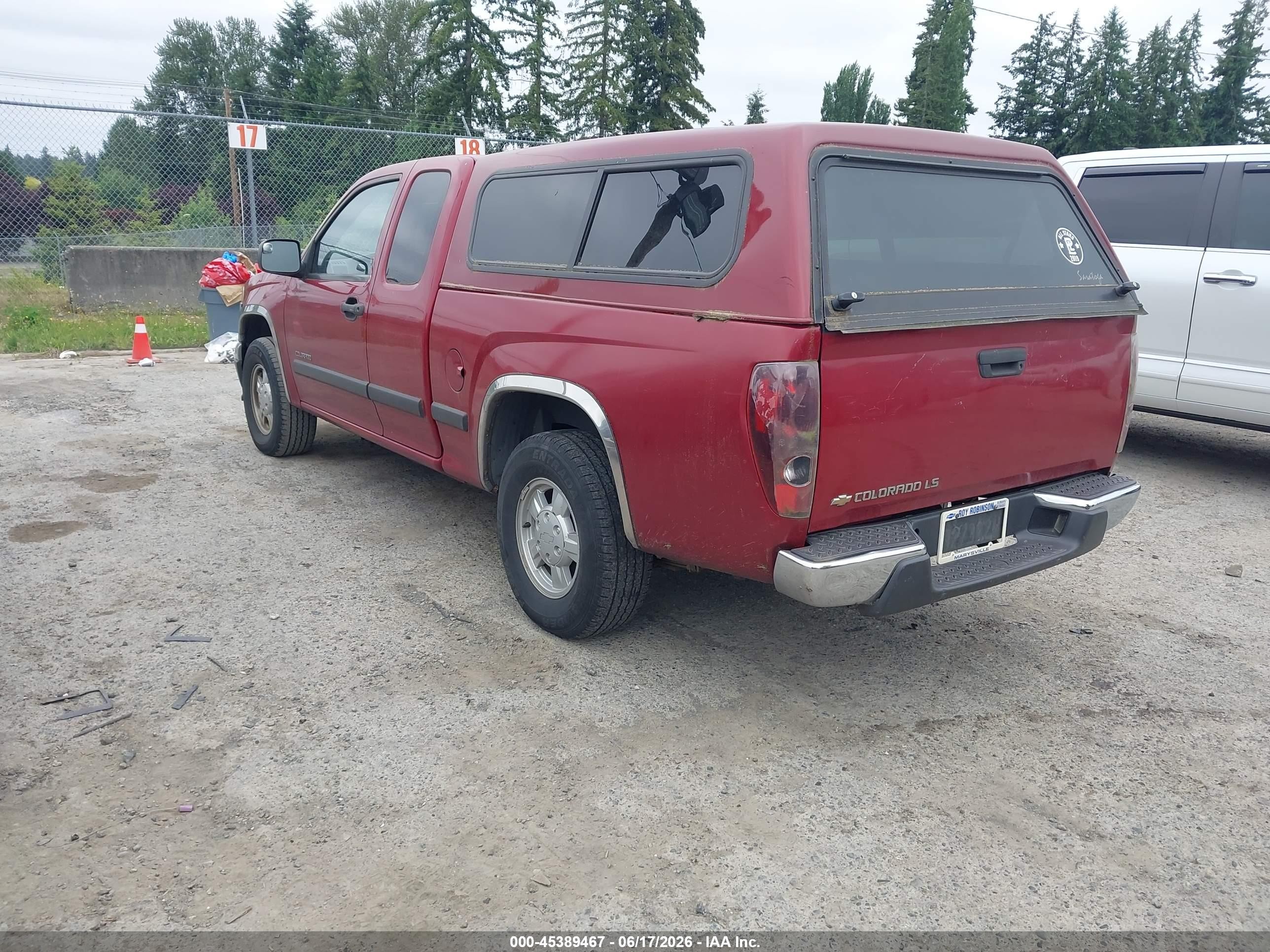 2005 Chevrolet Colorado Ls Red vin: 1GCCS198758281311