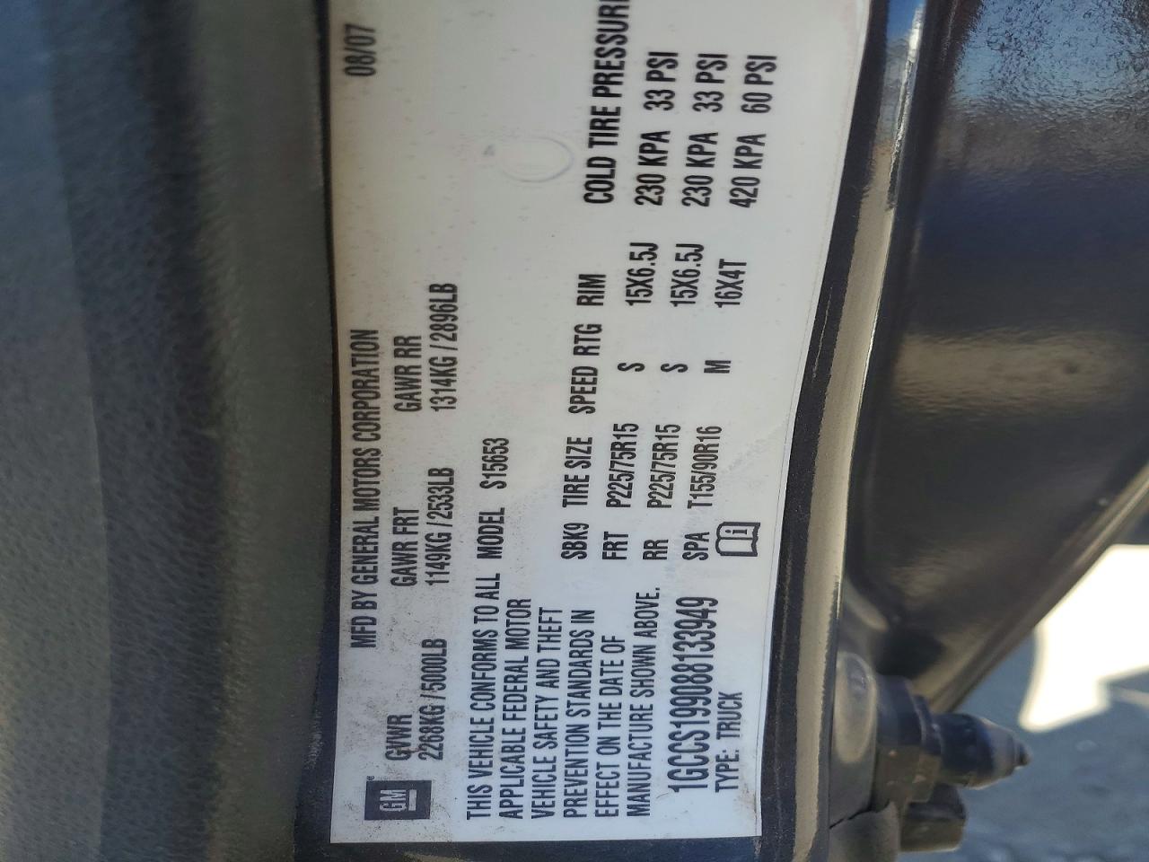 2008 Chevrolet Colorado Gray vin: 1GCCS199088133949