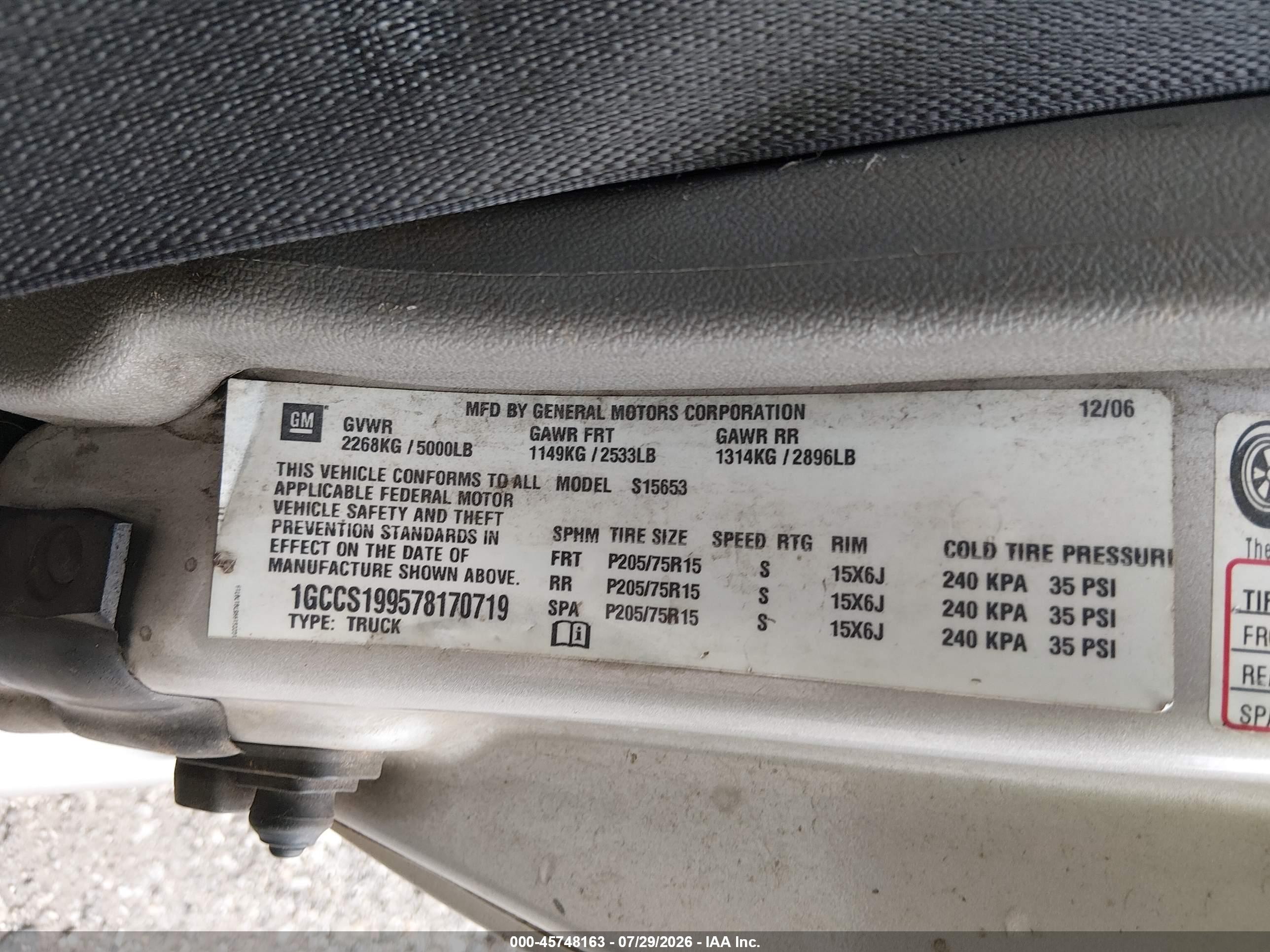 2007 Chevrolet Colorado Ls Gold vin: 1GCCS199578170719