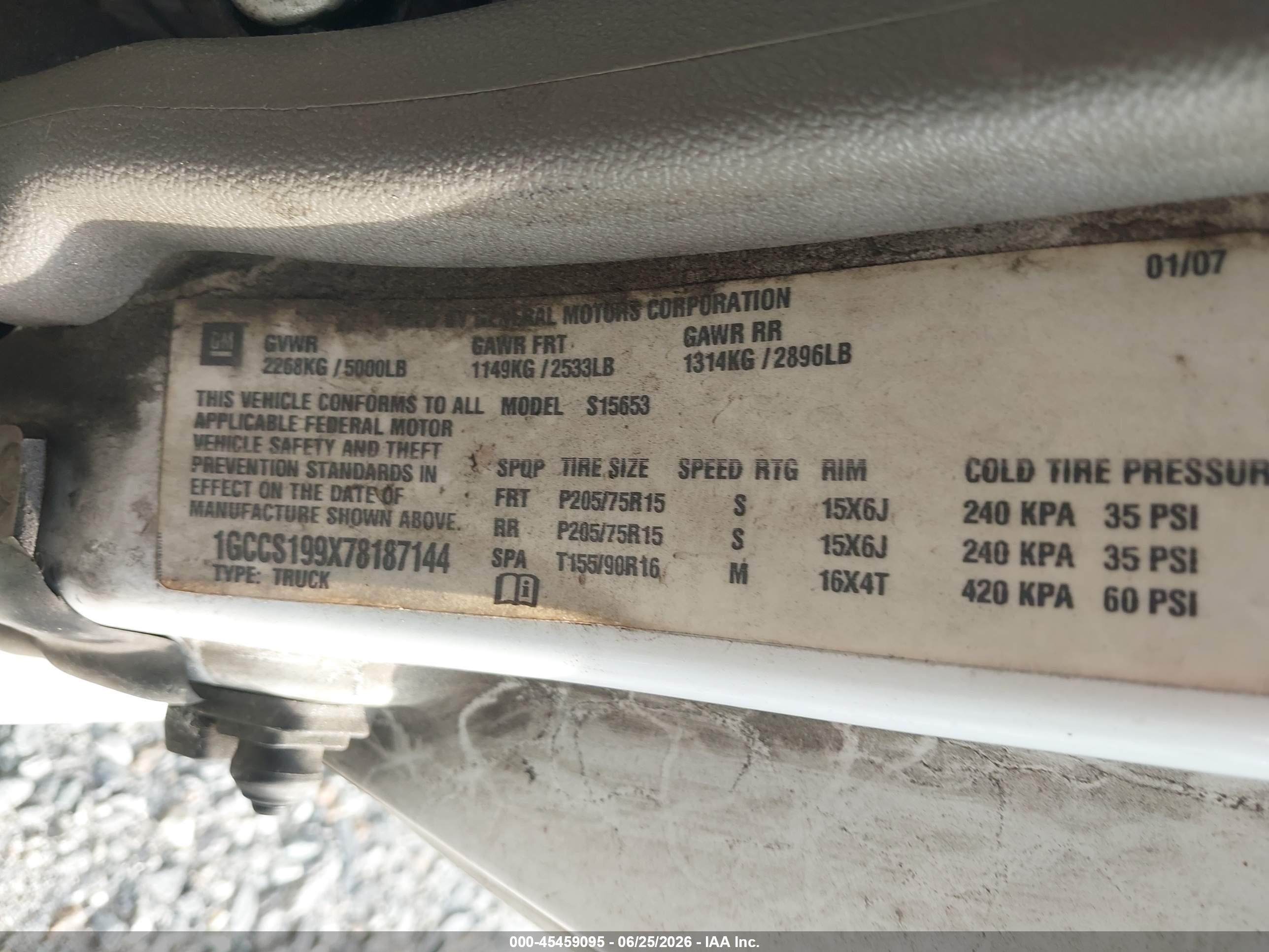2007 Chevrolet Colorado Ls Белый vin: 1GCCS199X78187144