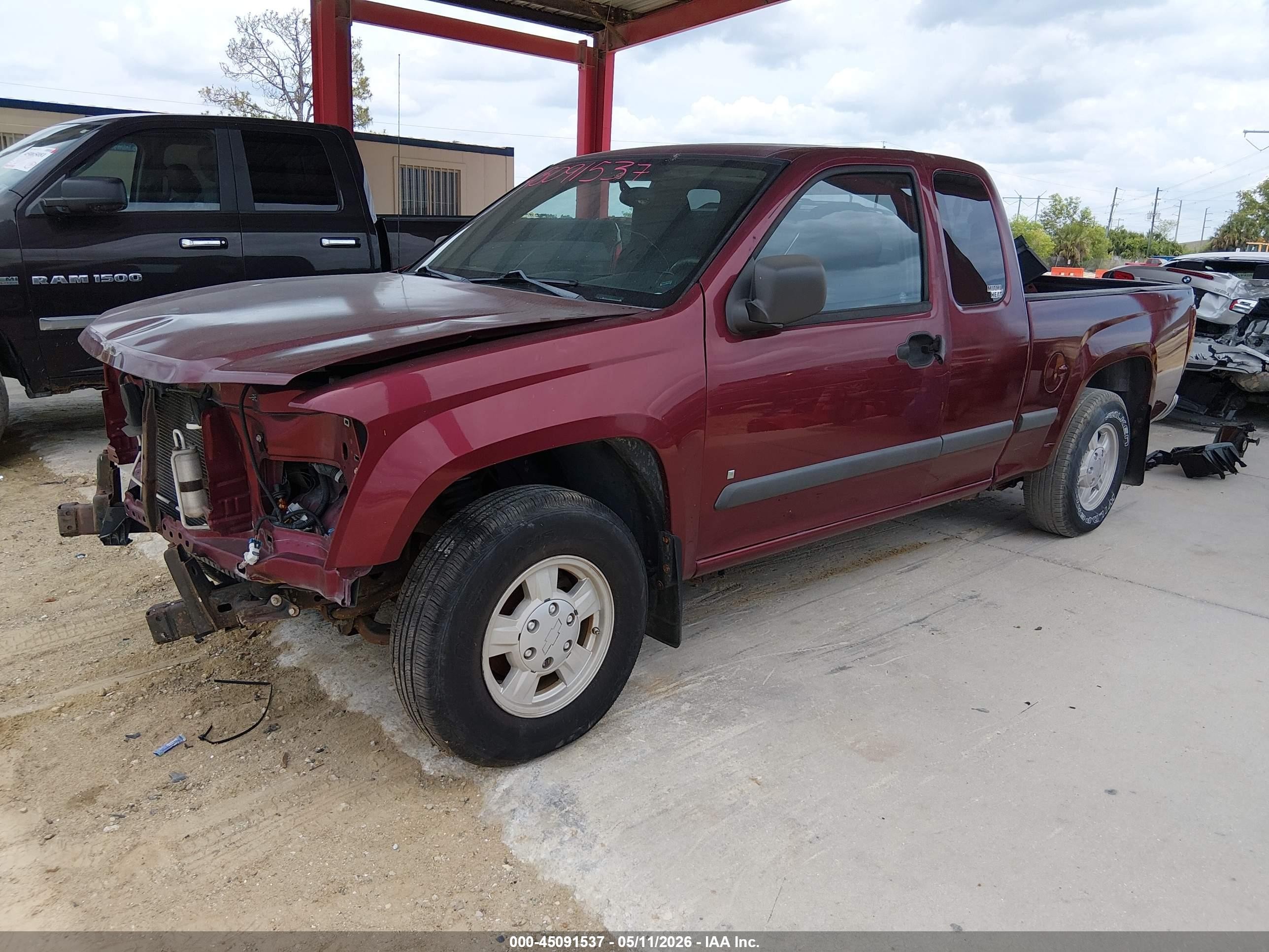 2007 Chevrolet Colorado Lt Burgundy vin: 1GCCS19E178216625