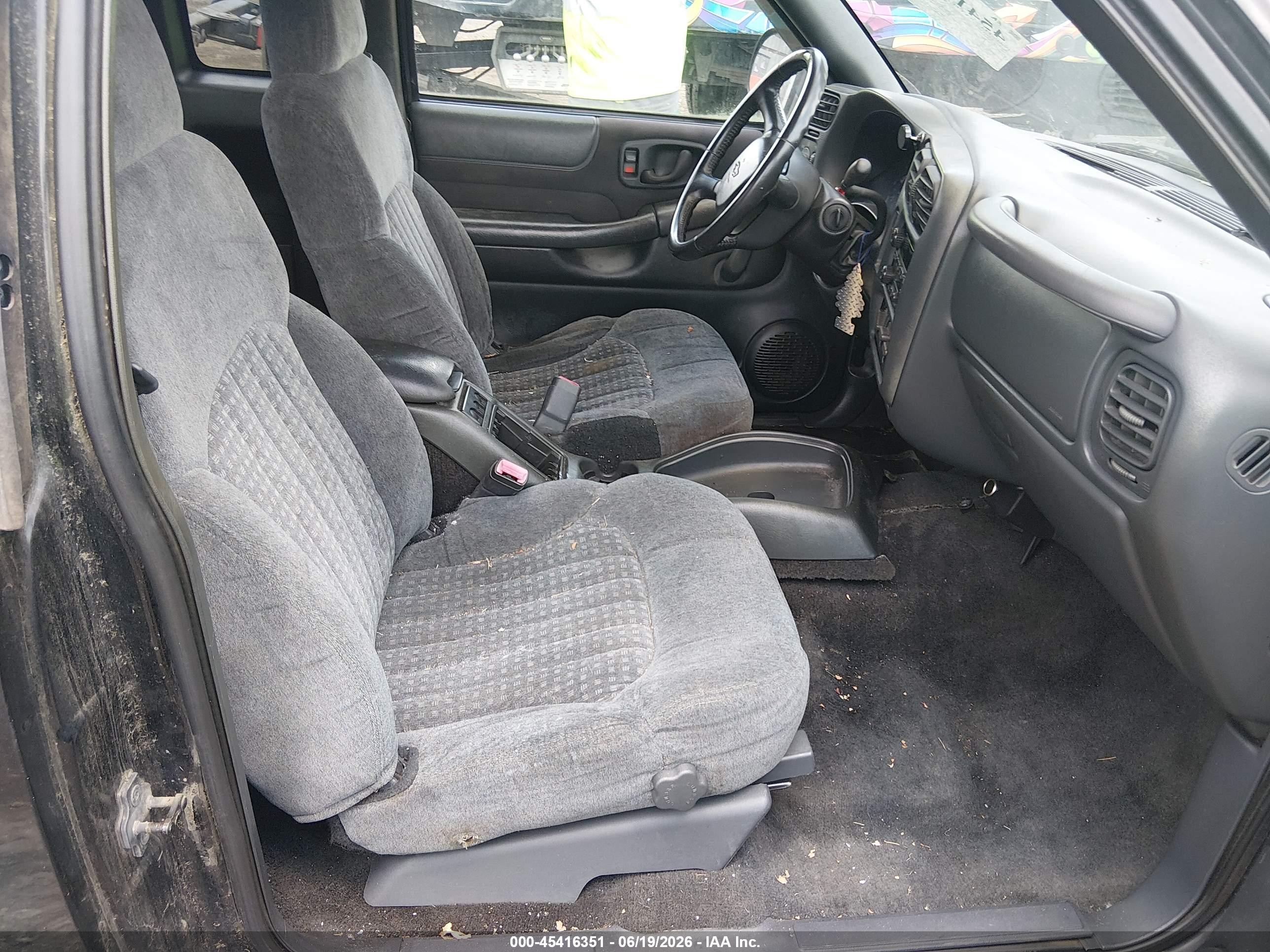 2003 Chevrolet S-10 Ls Black vin: 1GCCS19HX38158373