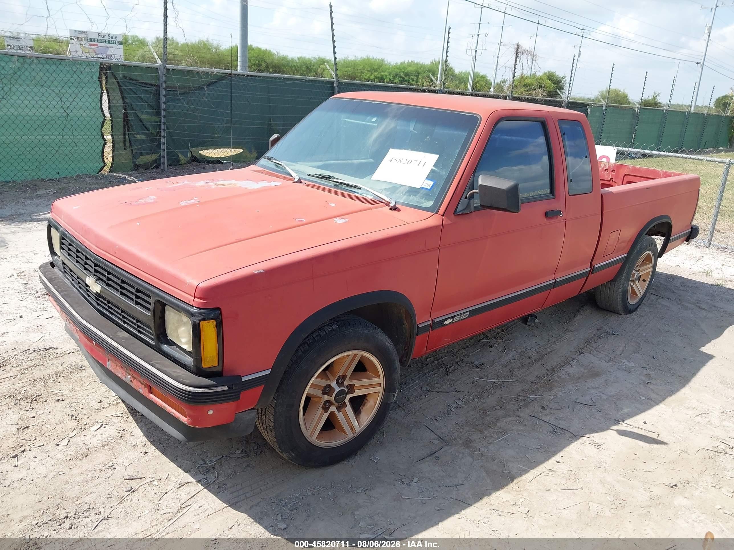 1992 Chevrolet S Truck S10 Orange vin: 1GCCS19R2N8212552